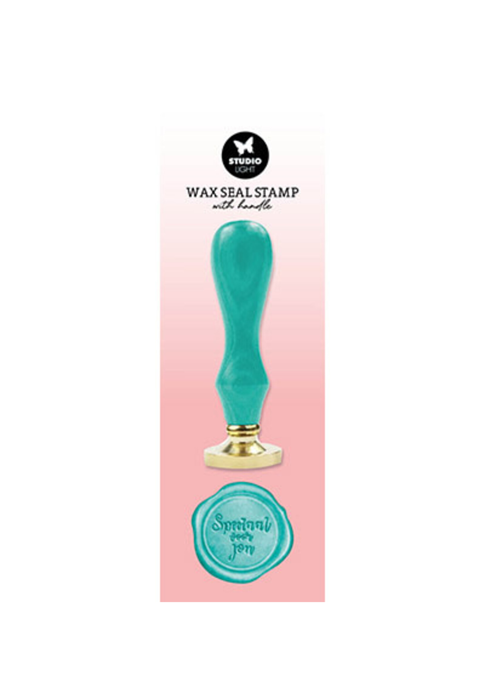 Studio Light SL-ES-WAX11 - Wax Stamp with handle Turquoise Speciaal voor jou Essentials Tools nr.11