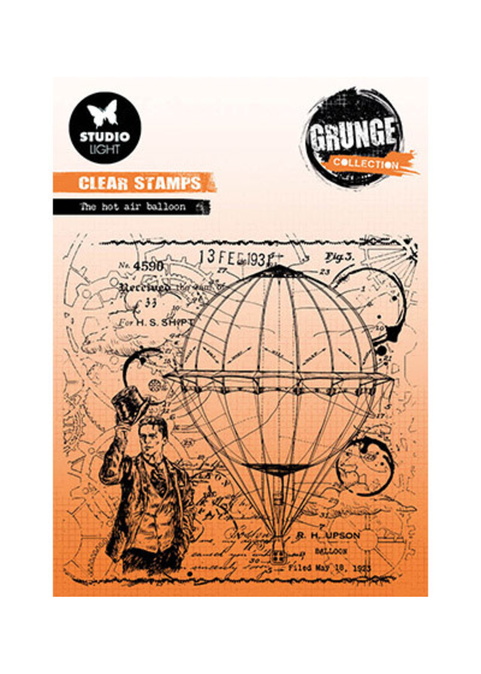 Studio Light SL-GR-STAMP513 - The hot air balloon Grunge Collection nr.513