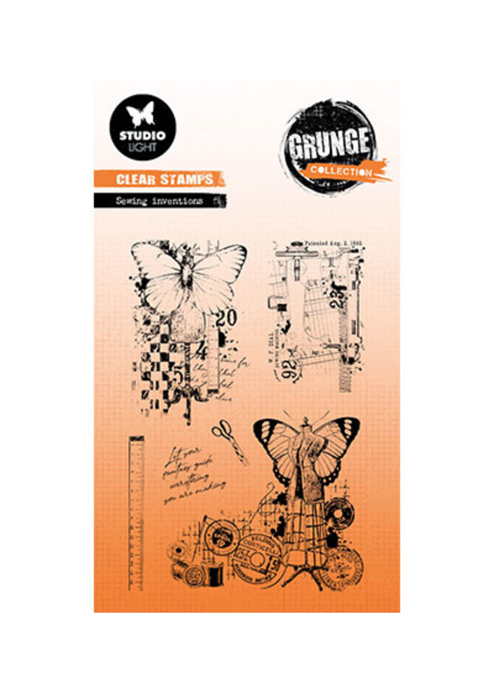 Studio Light SL-GR-STAMP516 - Sewing inventions Grunge Collection nr.516