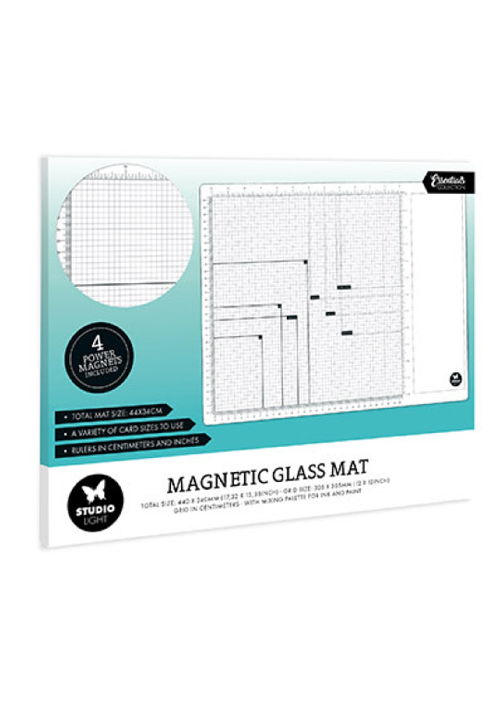 Studio Light SL-ES-MGM01 - Magnetic Glass Mat 4 magnets included Essentials nr.01 1pc / 450x350x10mm