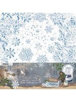 Jenine's Mindfull Collectie JMA-VC-ACS04 - Acetate Sheets White & blue Vintage Christmas nr.04