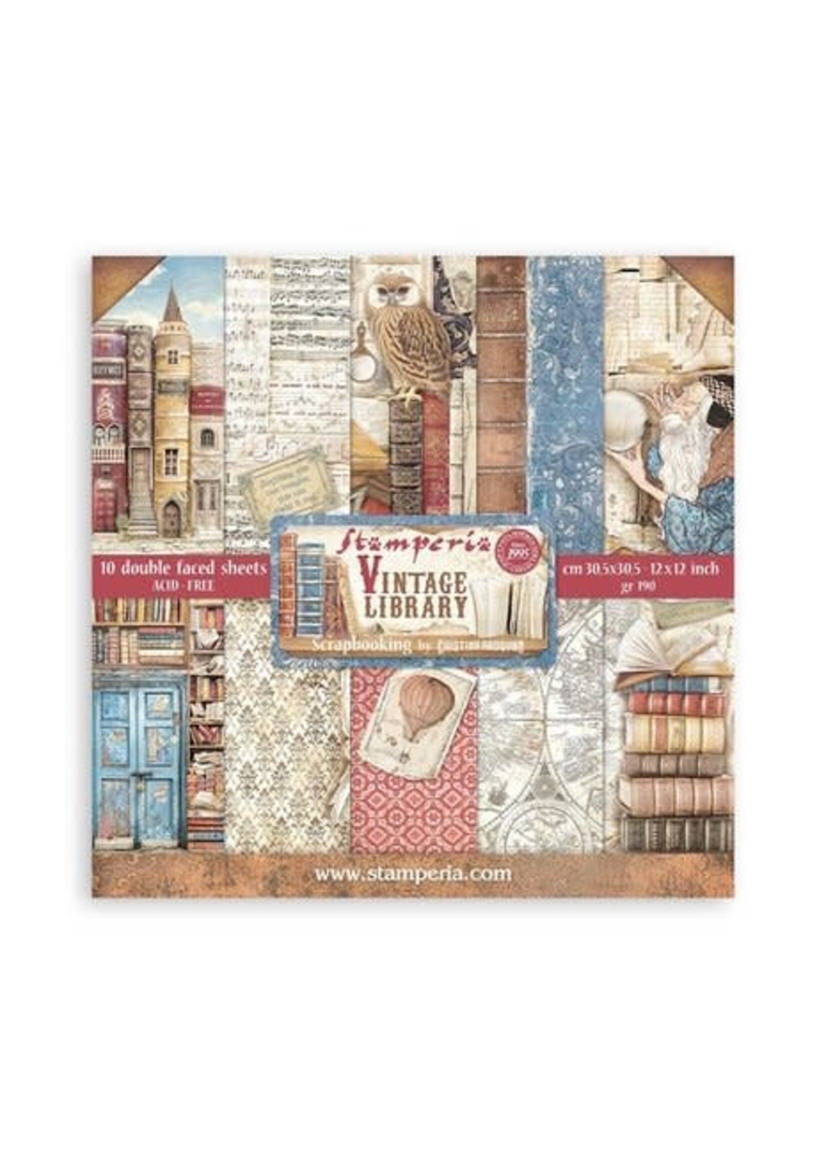 Stamperia Vintage Library 12x12 Inch Paper Pack (SBBL132)