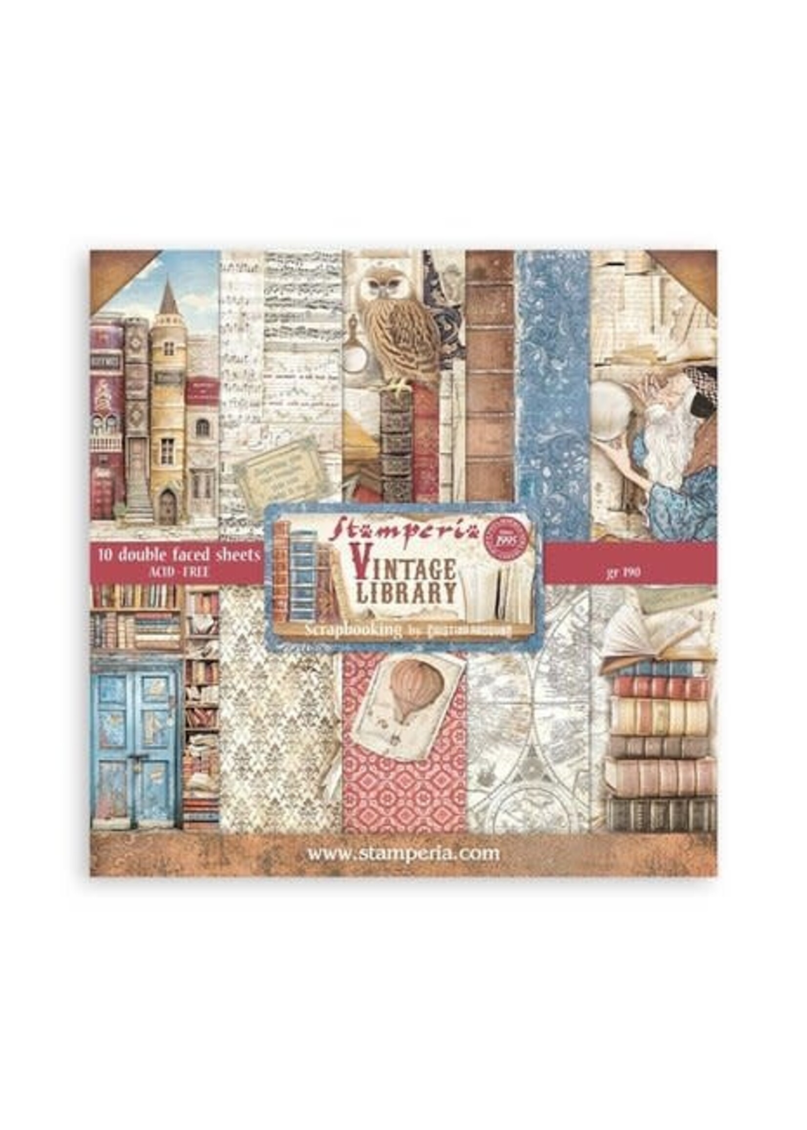 Stamperia Vintage Library 8x8 Inch Paper Pack (SBBS80)