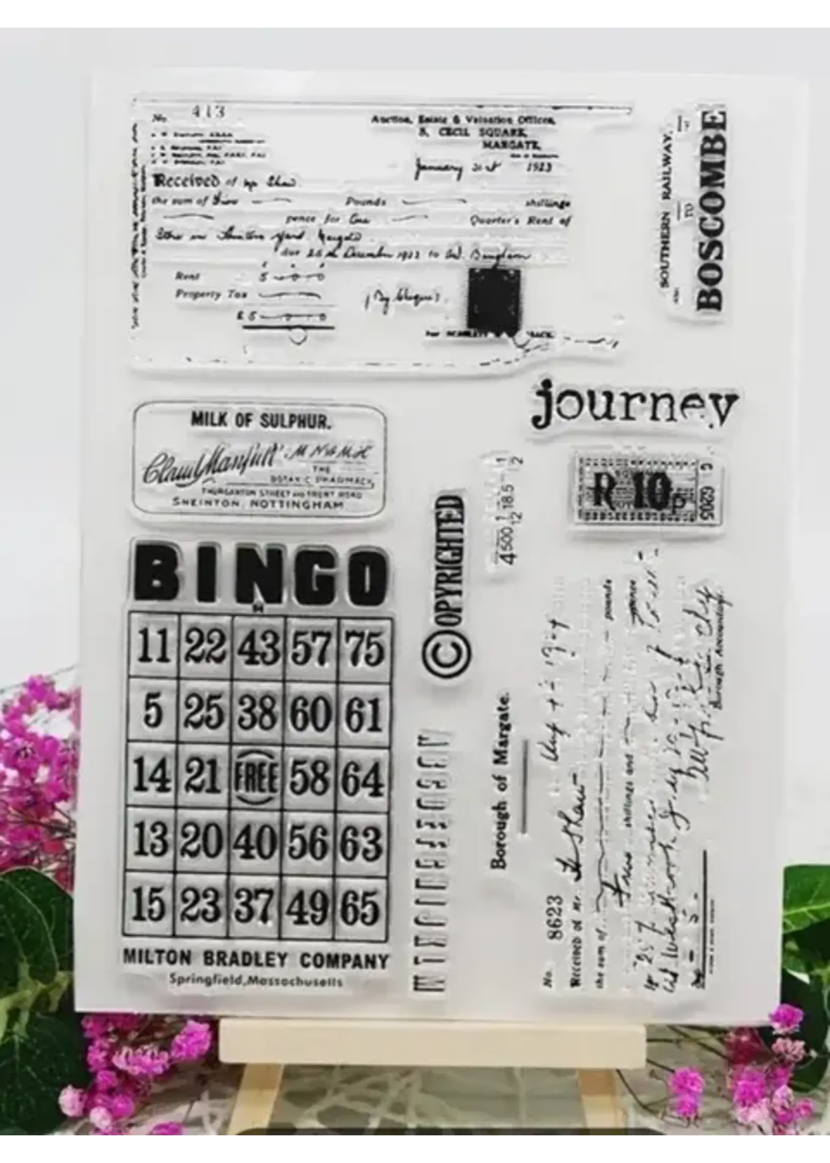 Vintage time background stempel bingo