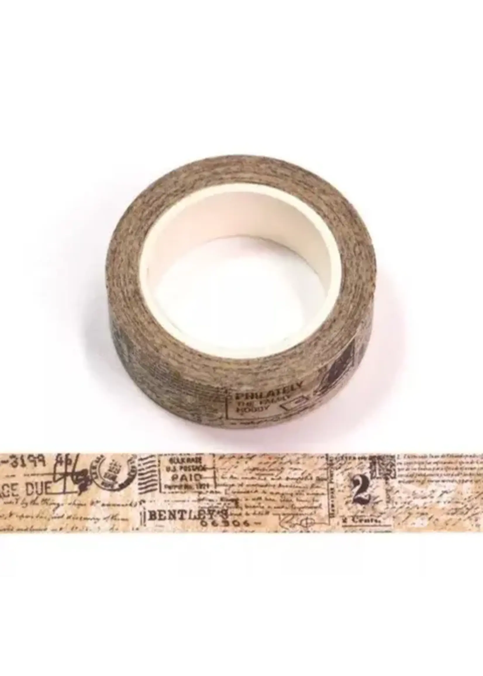 Retro washi tape Tekst 15 mm breed 10 meter