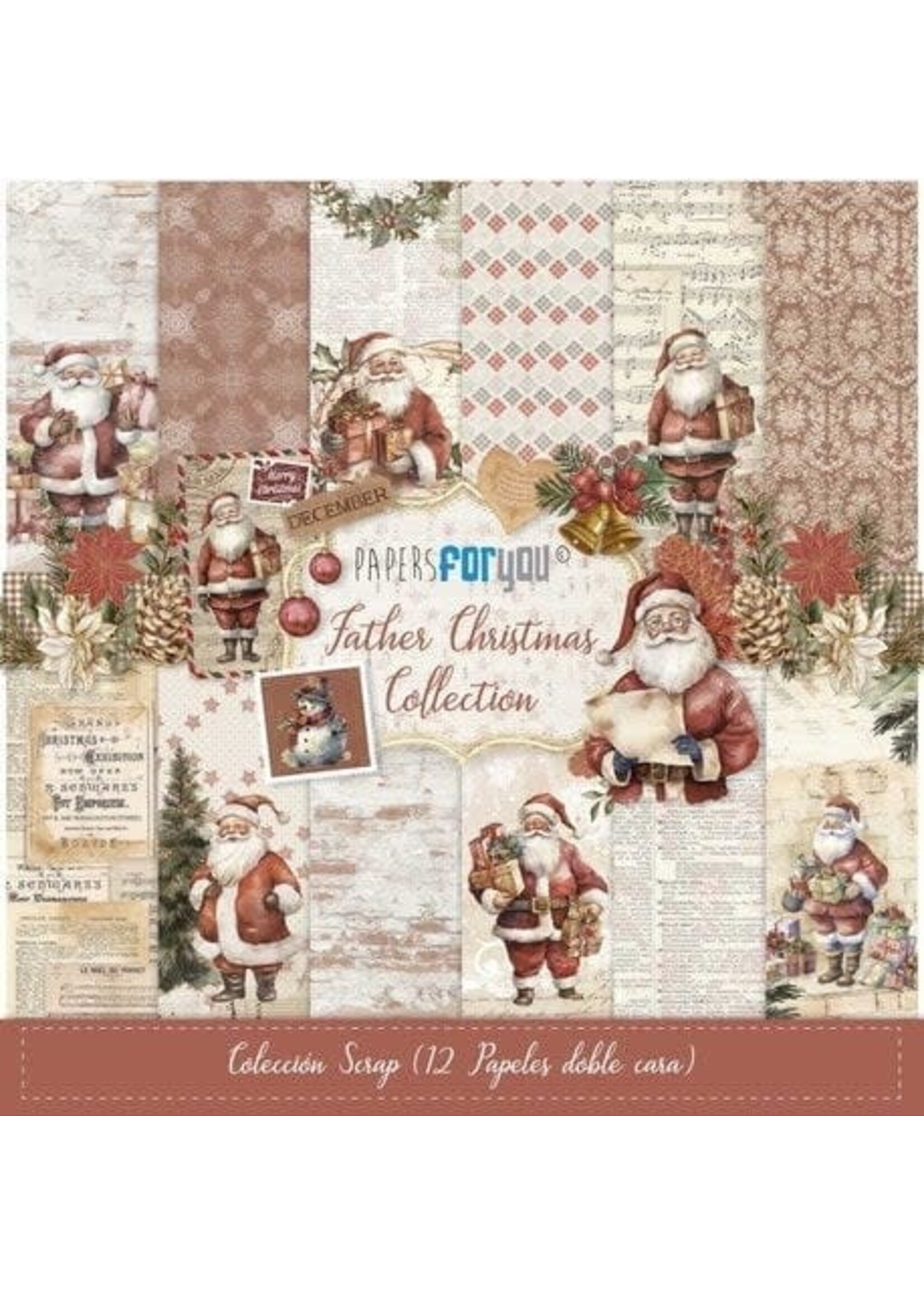 Papers for you Father Christmas Scrap Paper Pack (12pcs) (PFY-12315)