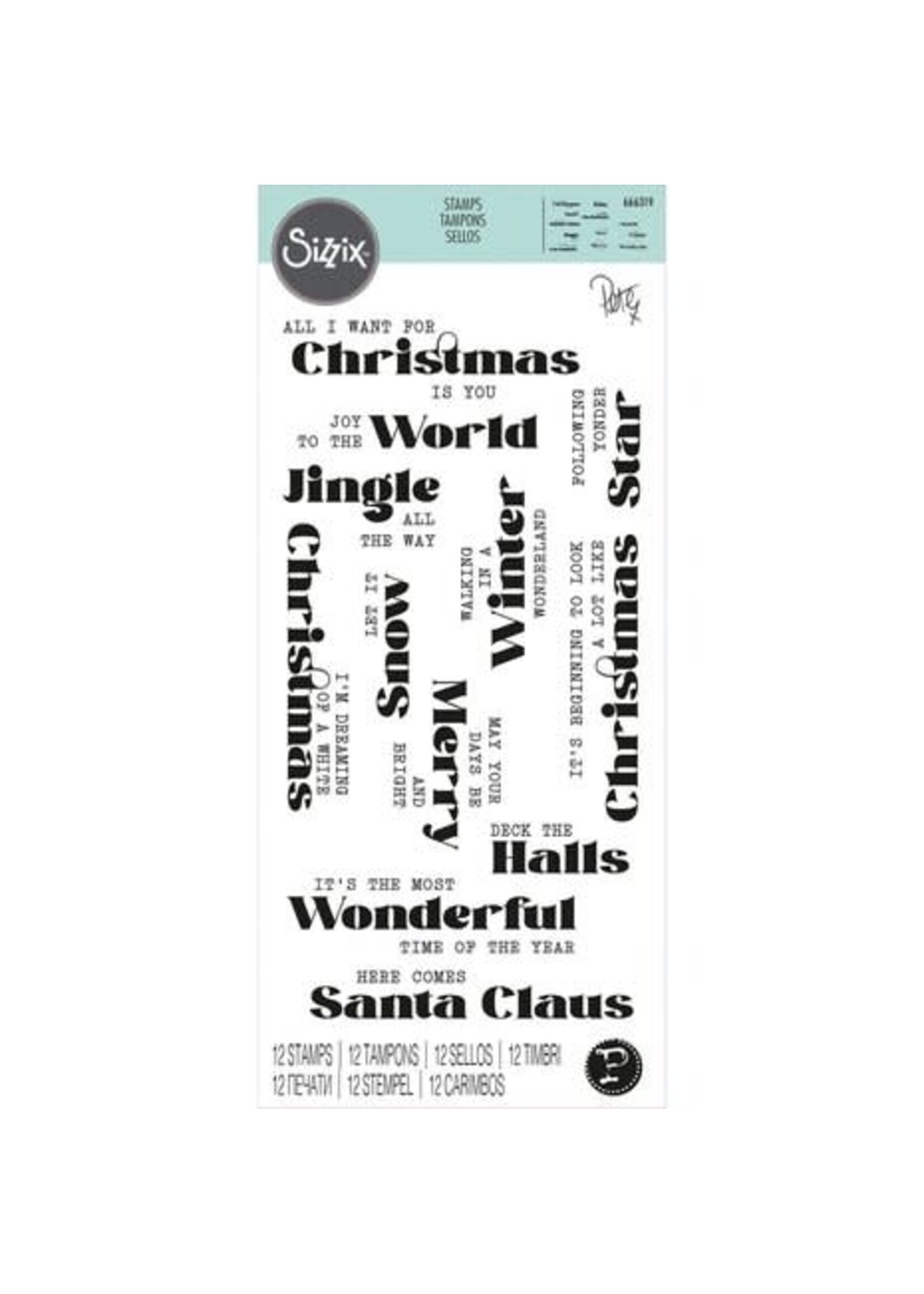Sizzix Clear Stamps by Pete Hughes Seasonal Vibes #2 (12pcs) (666319)