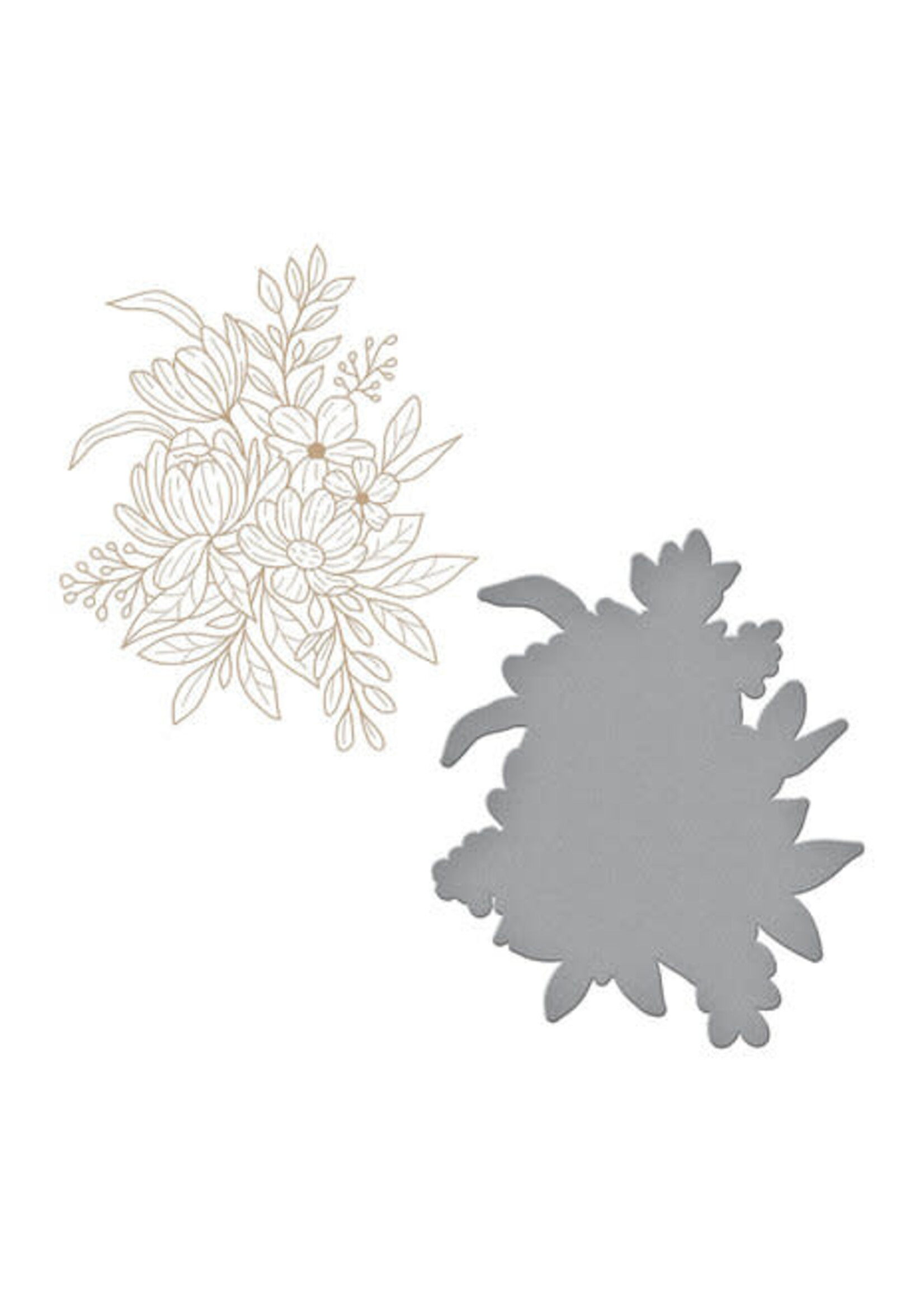 spellbinders Spellbinders Hexi-Gem Blooms Glimmer Hot Foil Plate & Die Set (GLP-409)