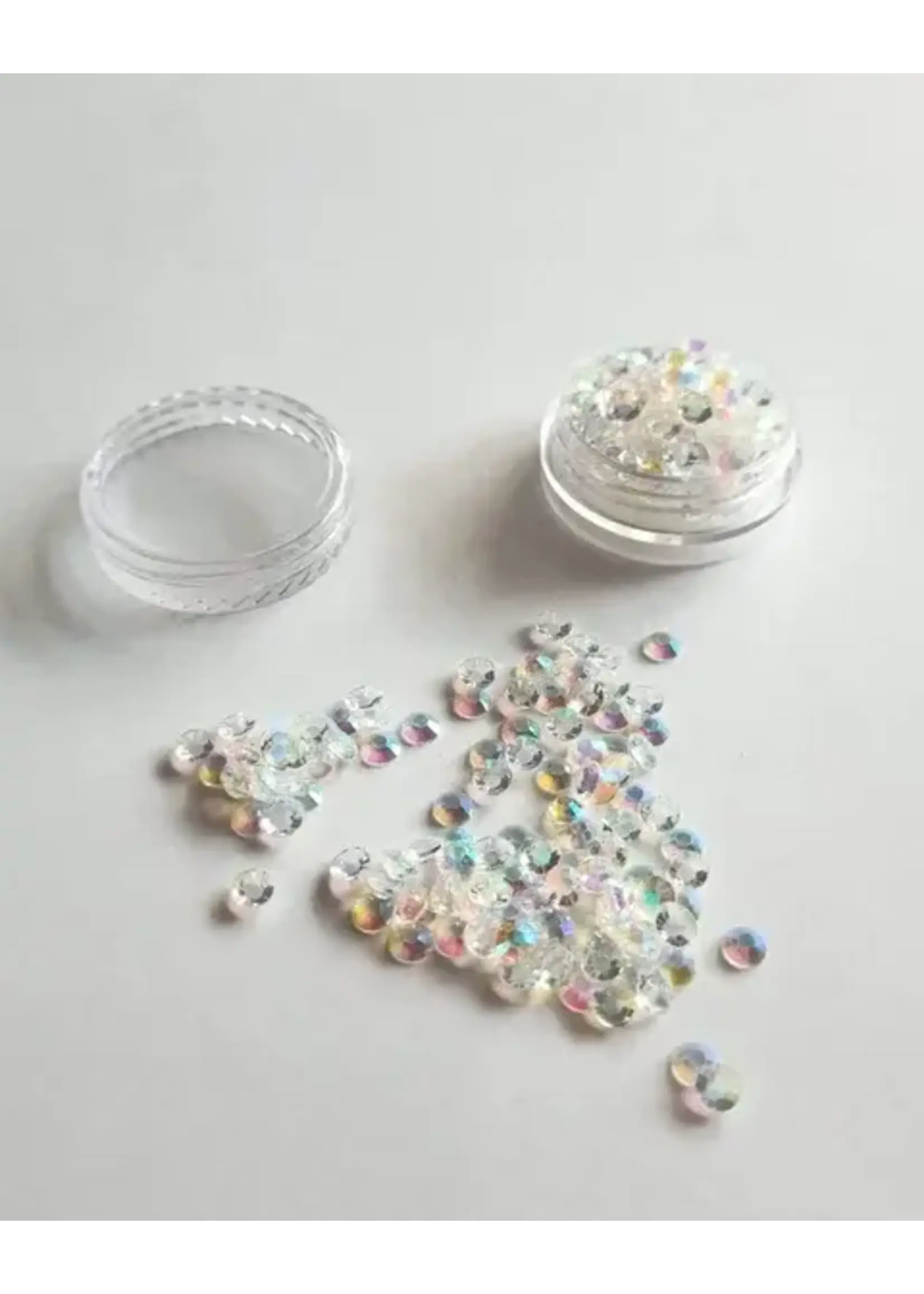 Strass doosje groot transparant  4mm