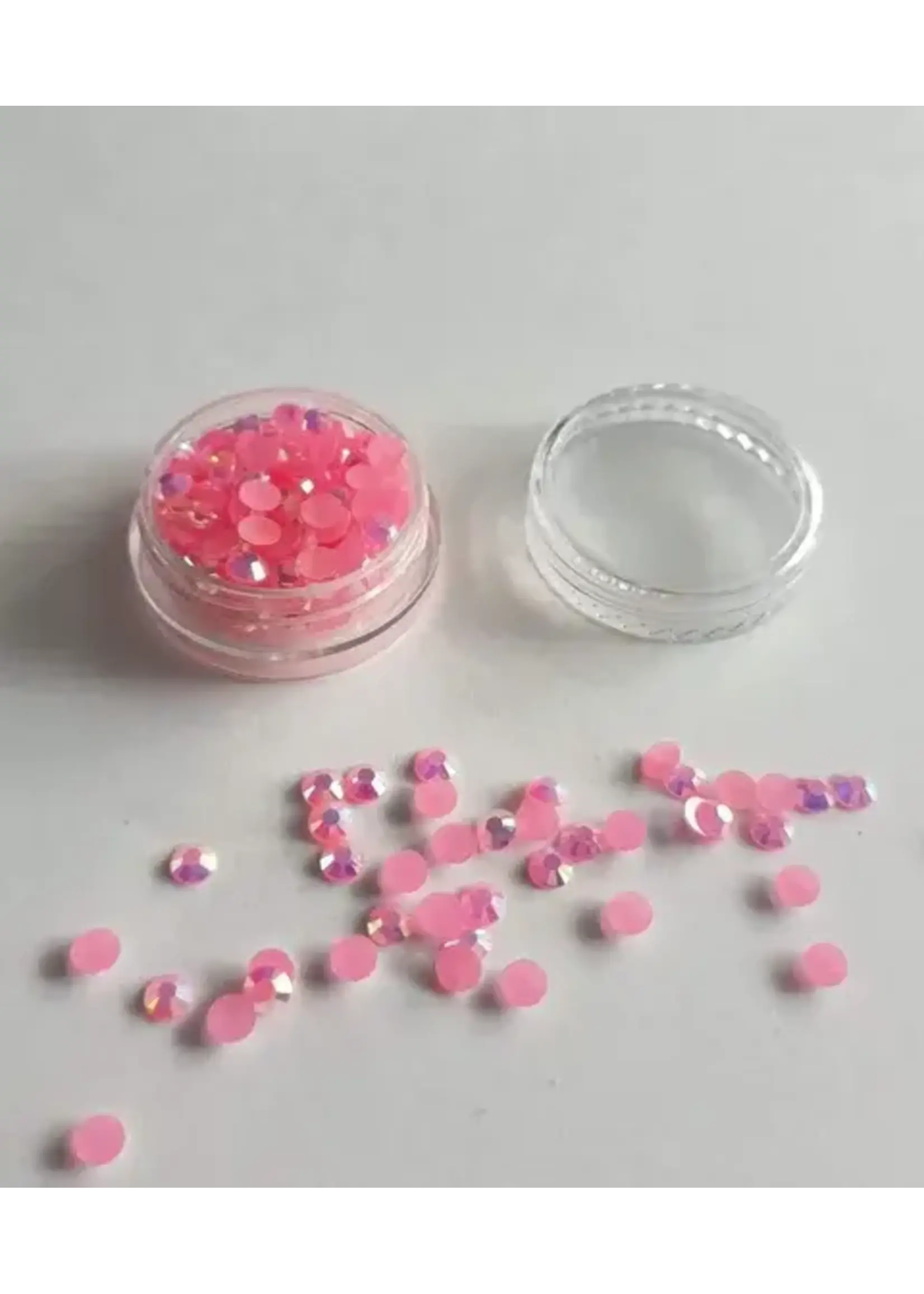 Strass doosje  groot donker roze