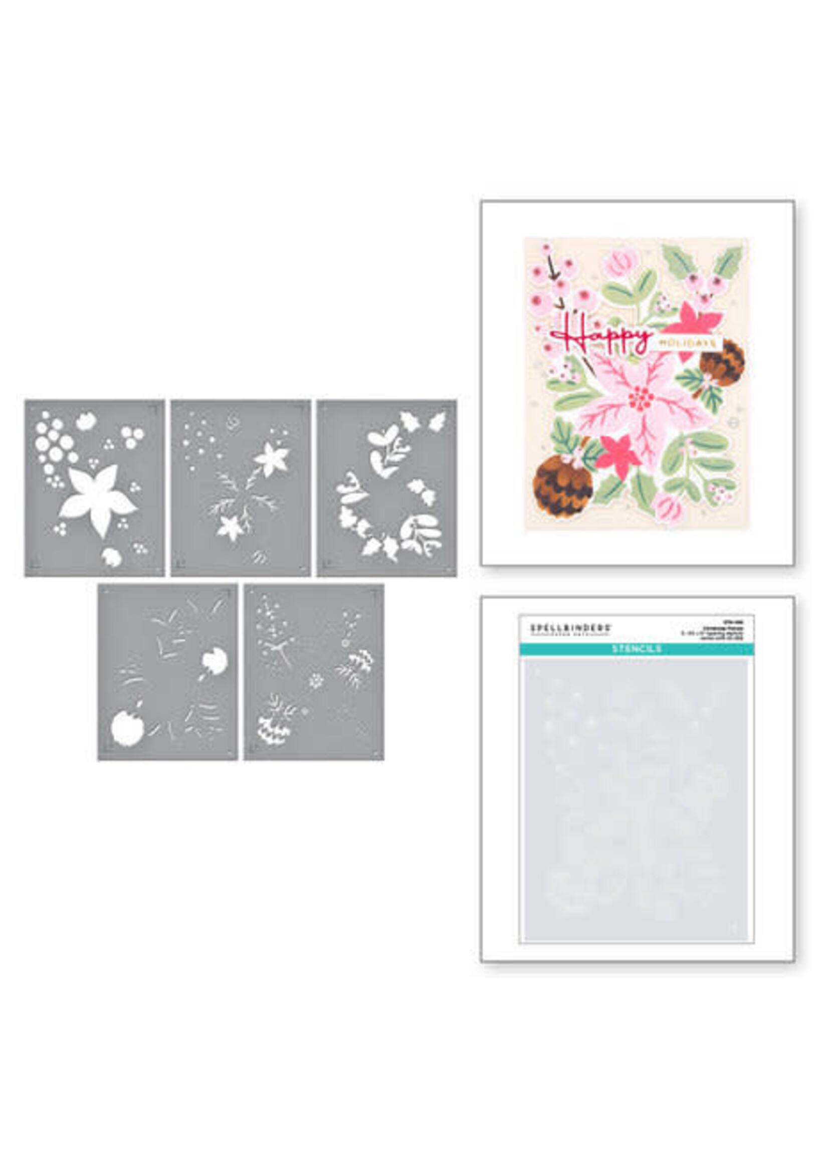 spellbinders Christmas Florals Stencil (STN-066)