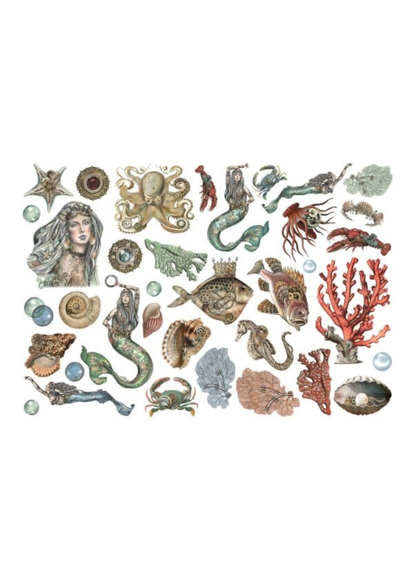 Stamperia Songs of the Sea Ephemera Mermaids (36pcs) (DFLCT29)