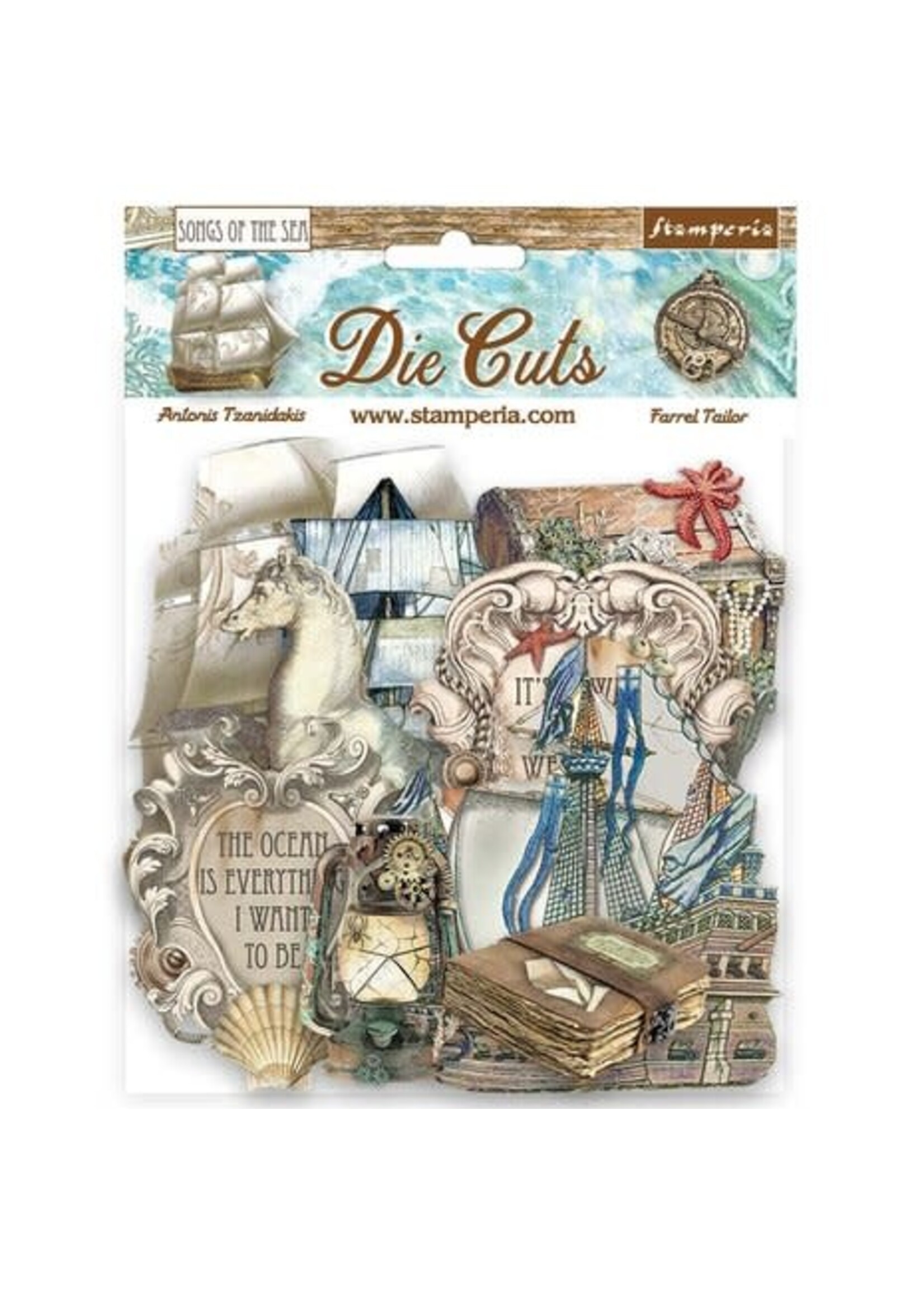Stamperia Songs of the Sea Die Cuts Ship and Treasures (42pcs) (DFLDC85)