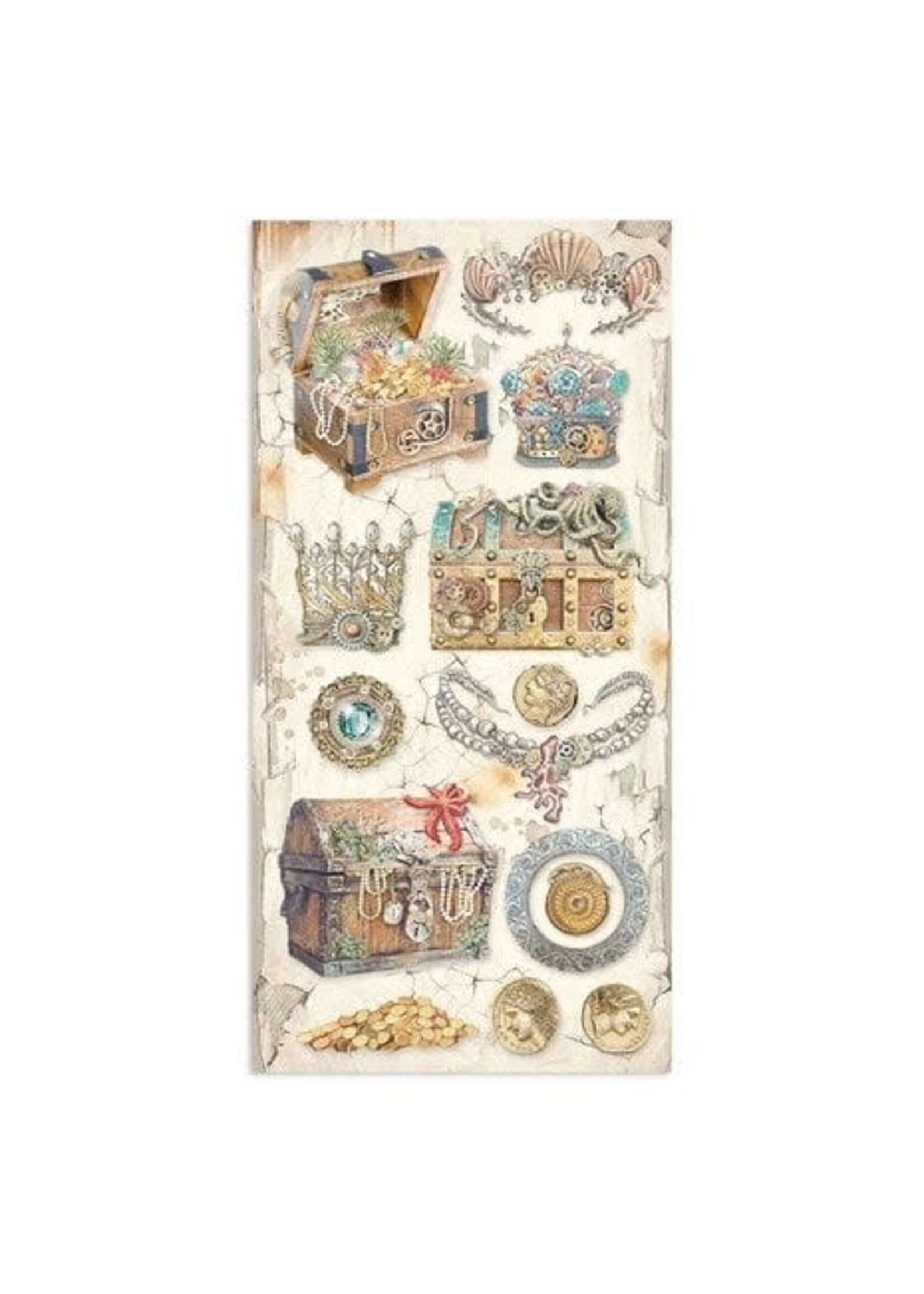 Stamperia Songs of the Sea Collectables 6x12 Inch Paper Pack (SBBV25)