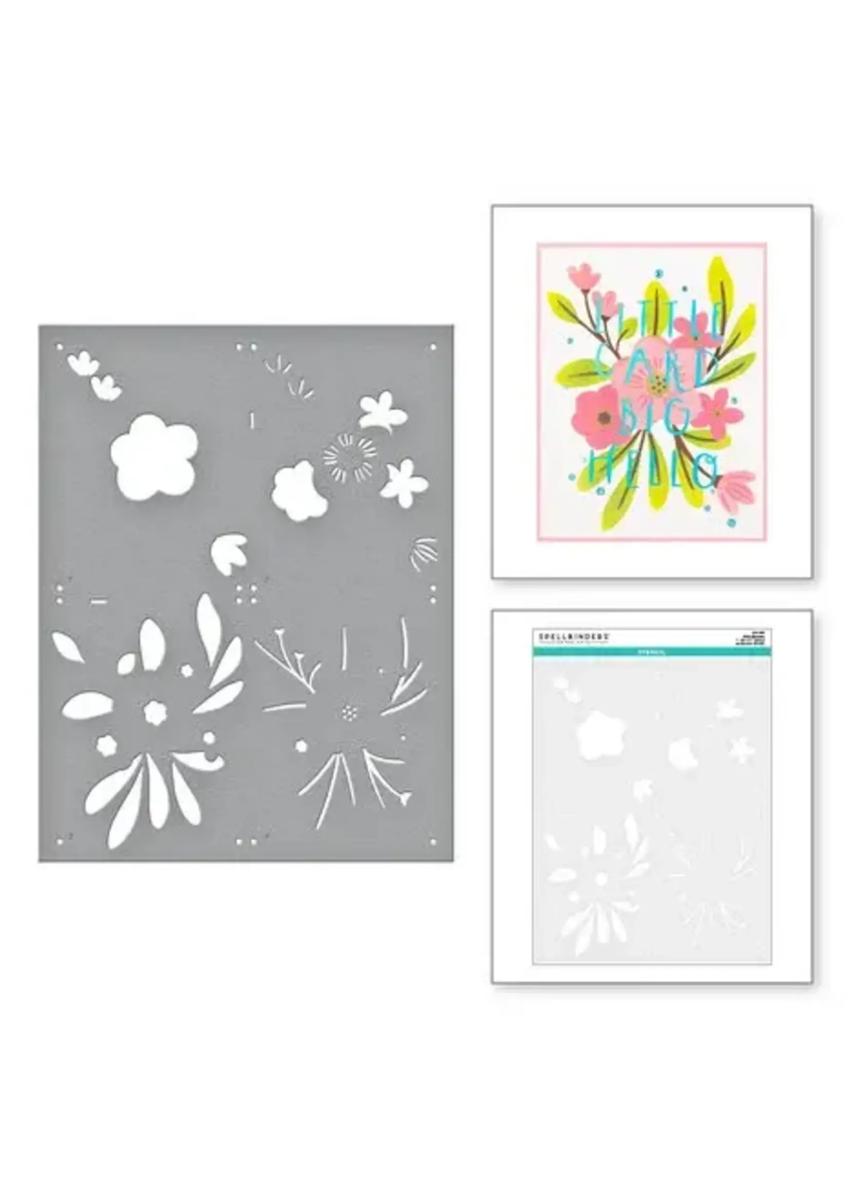 spellbinders Hello Blooms Stencil (STN-063)