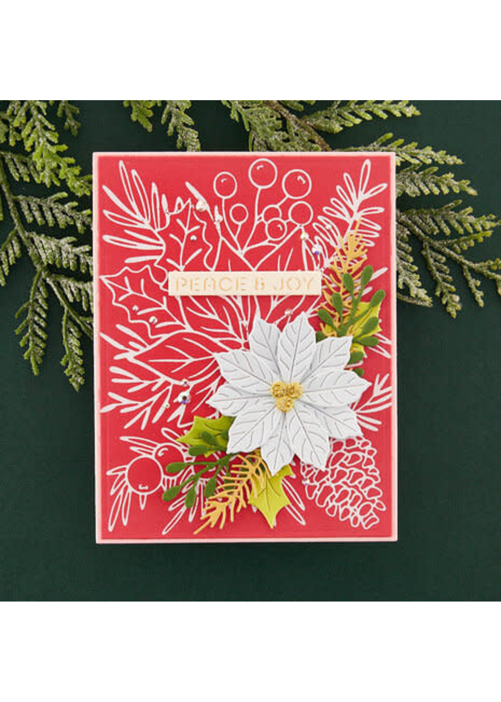 spellbinders Christmas Florals Die and Stencil Bundle (BD-0775)