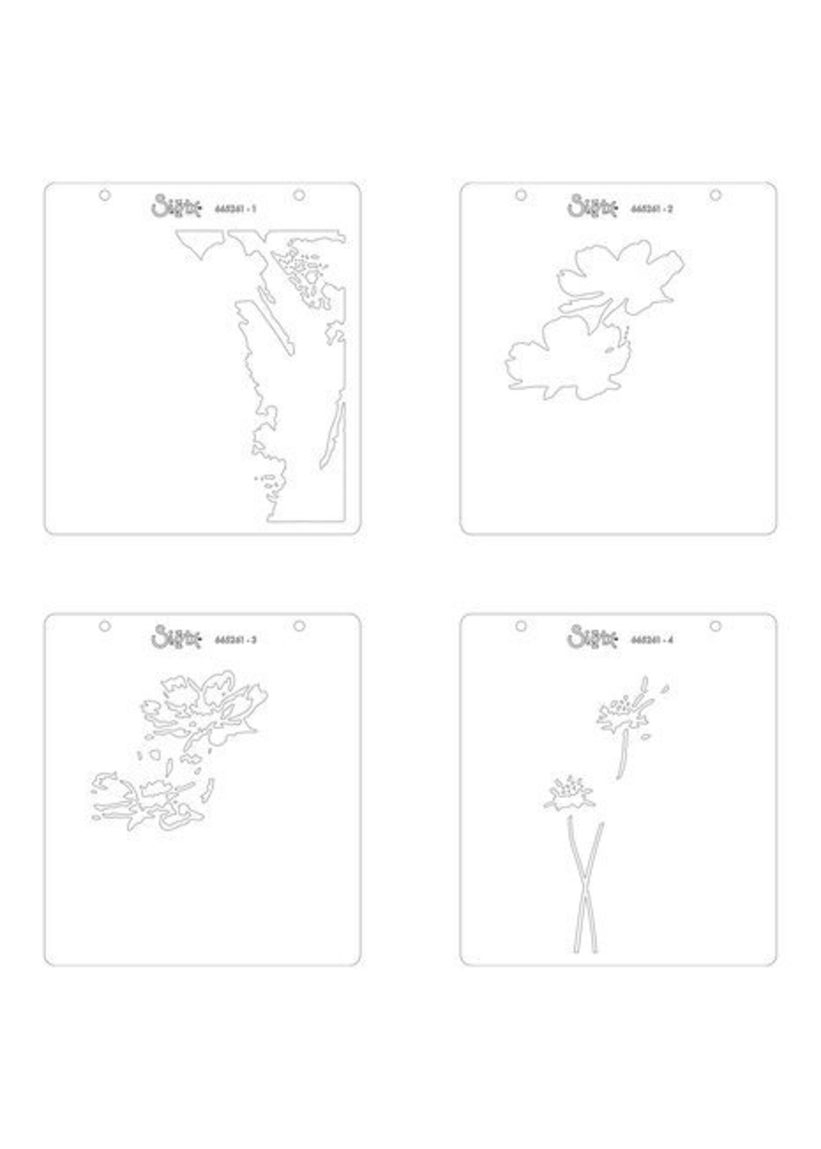 Sizzix Layered Stencils by Olivia Rose Flowers (4pcs) (665261)