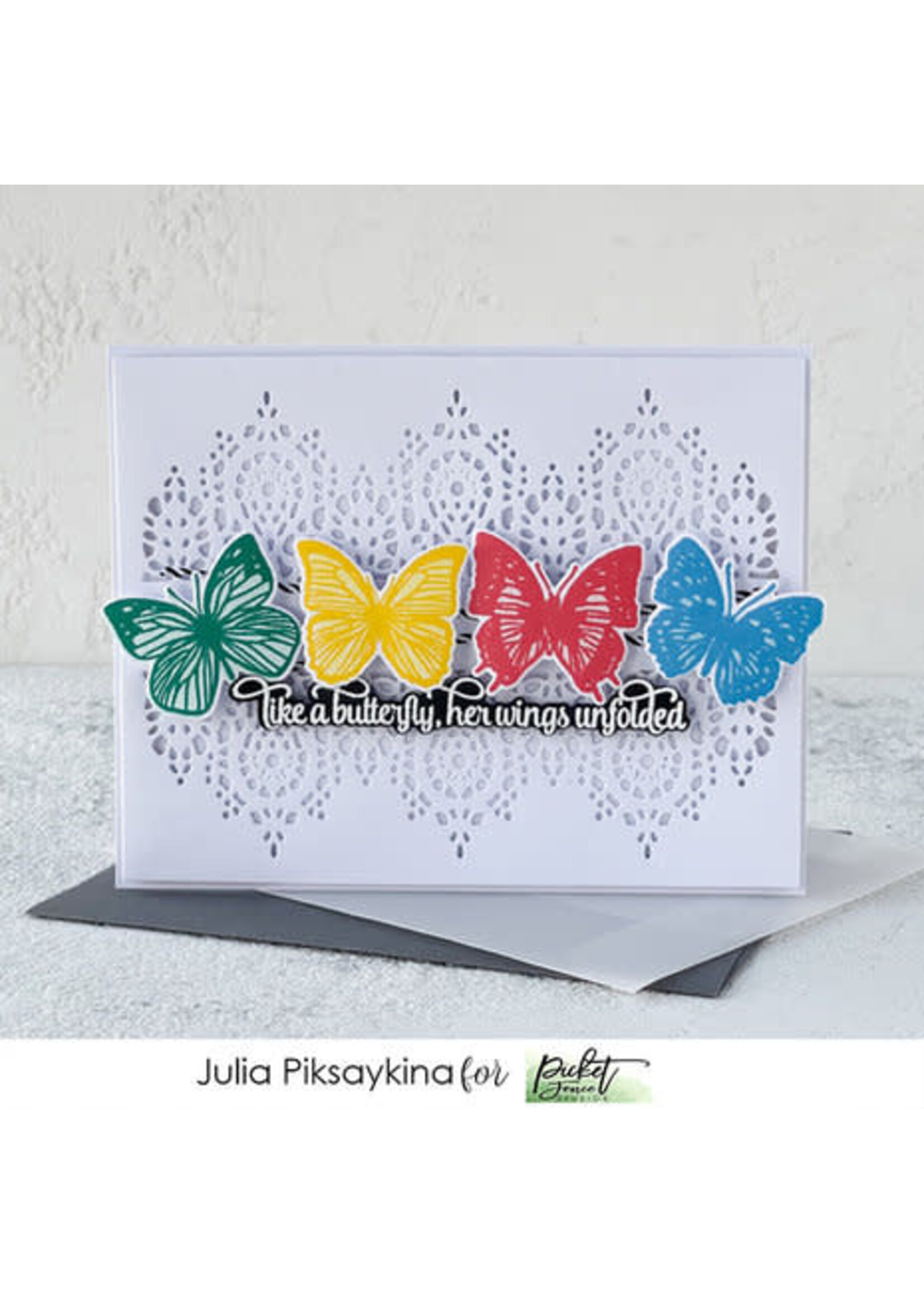 Picket Friends Butterfly Beauties 6x6 Inch Clear Stamps (A-158