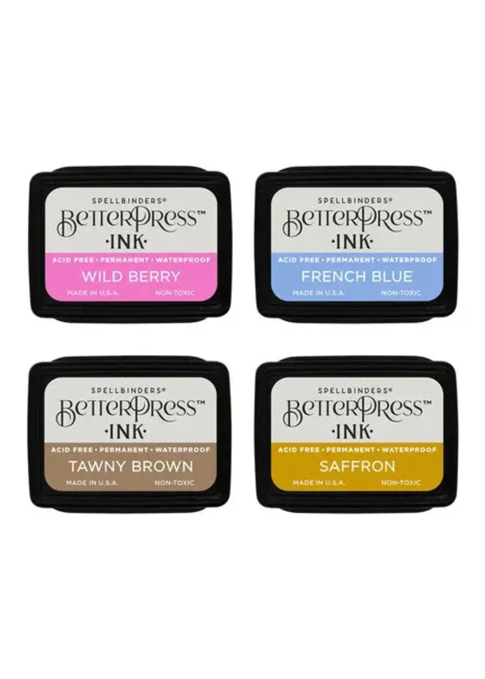 spellbinders BetterPress Ink Nature Tones Mini Set (4pcs) (BPI-002)