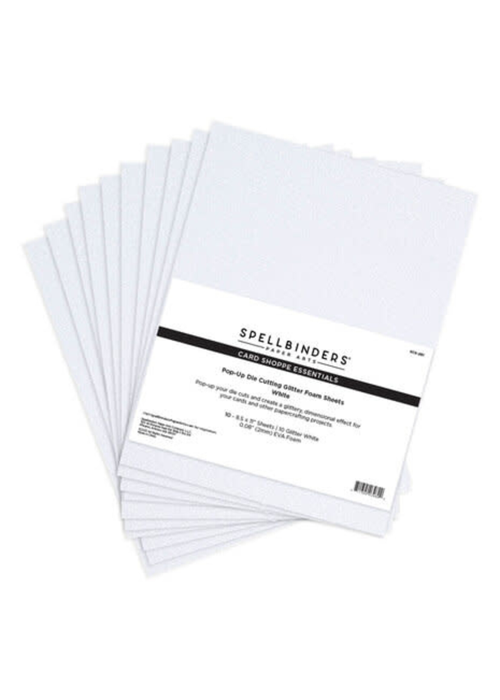 spellbinders Pop-Up Die Cutting Glitter Foam Sheets - White (10pcs) (SCS-291)