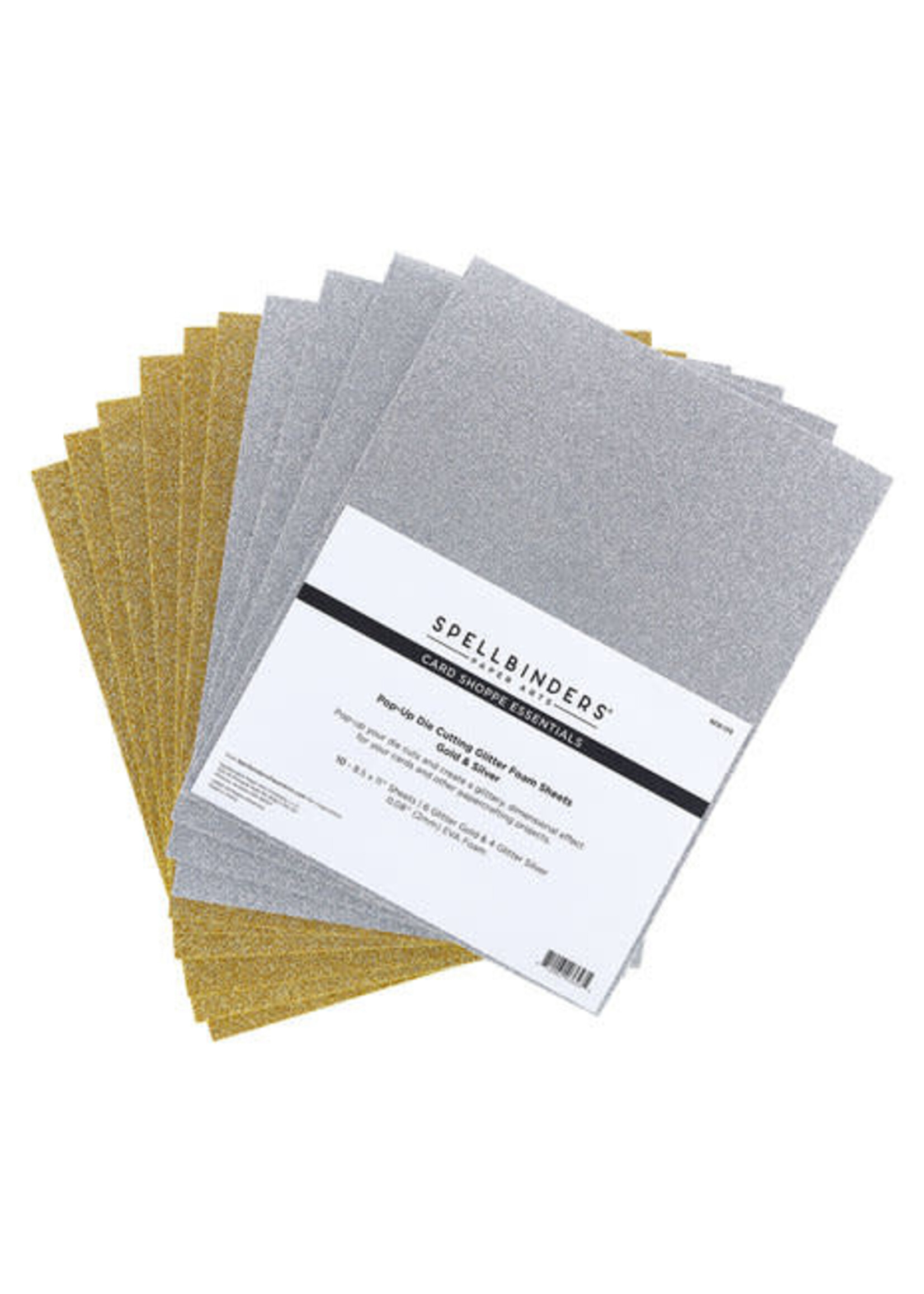 spellbinders Pop-Up Die Cutting Glitter Foam Sheets Gold & Silver (SCS-173)