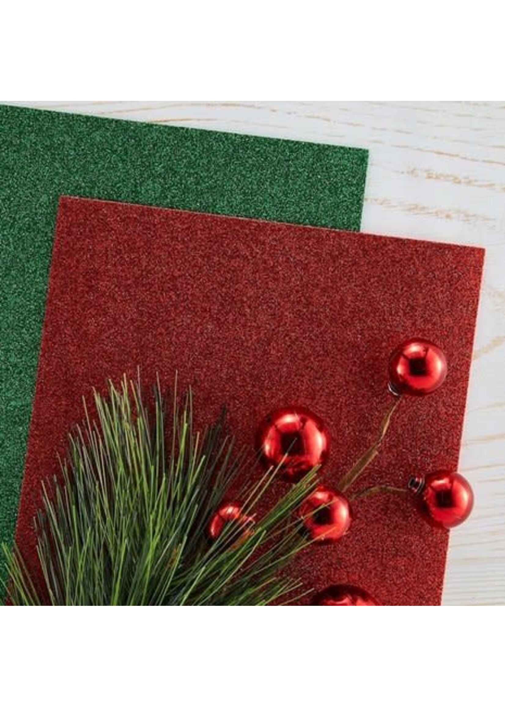 spellbinders Pop-Up Die Cutting Glitter Foam Sheets Red & Green (SCS-174)