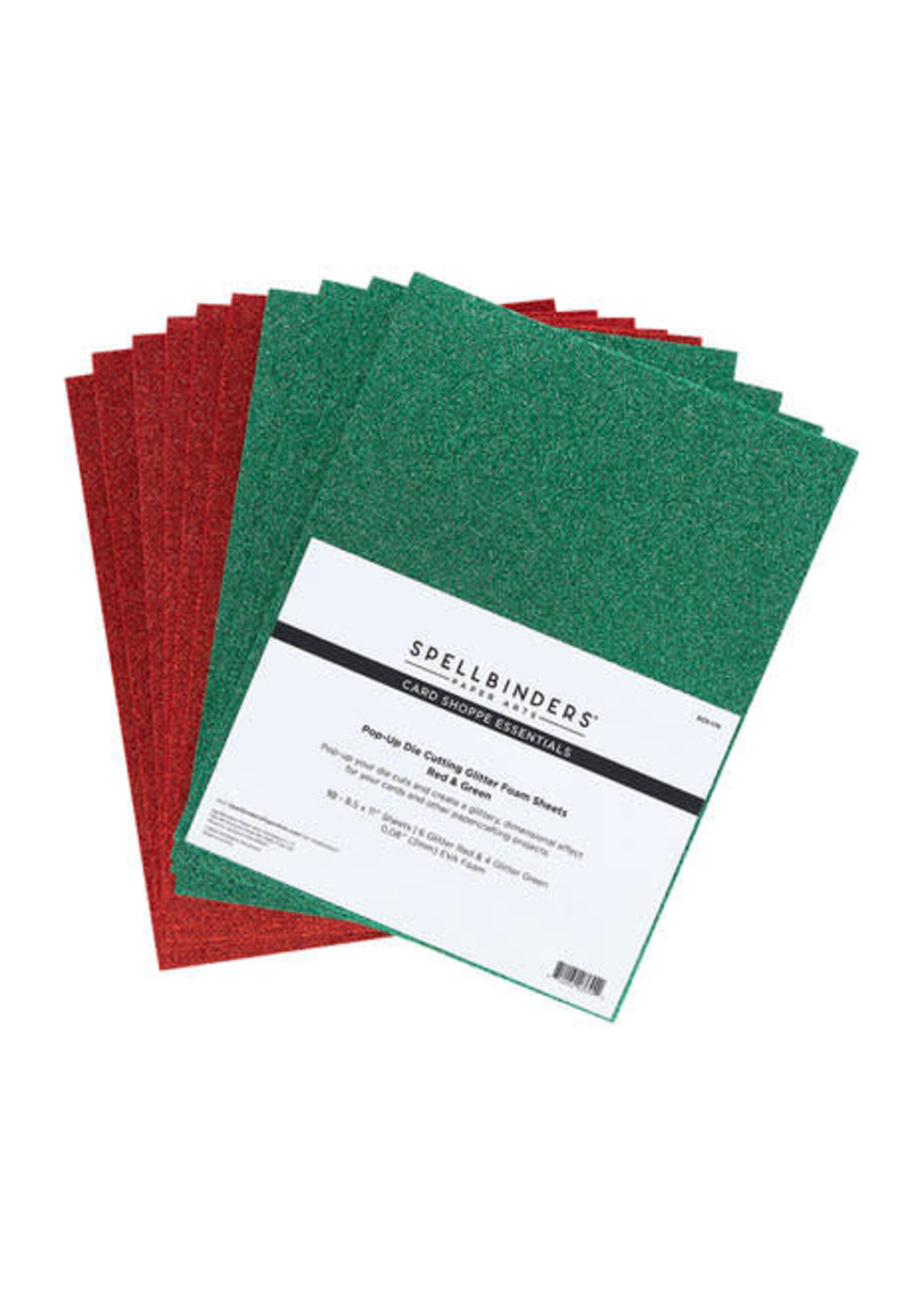 spellbinders Pop-Up Die Cutting Glitter Foam Sheets Red & Green (SCS-174)