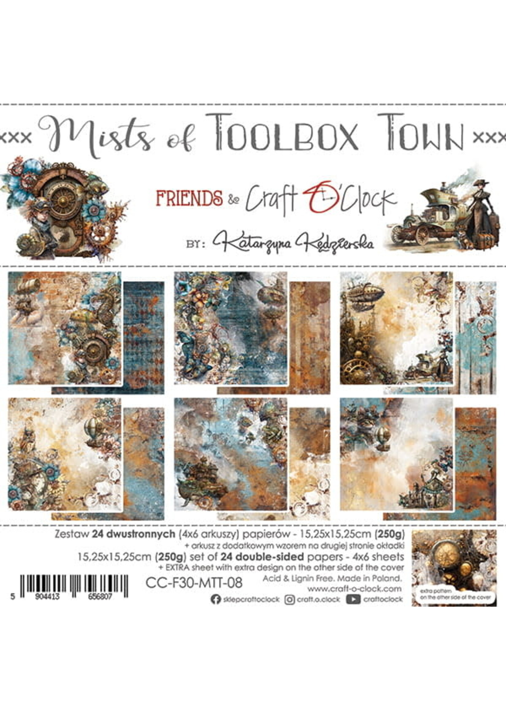 Craft O Clock MISTS OF TOOLBOX TOWN - A SET OF PAPERS 15,25X15,25CM