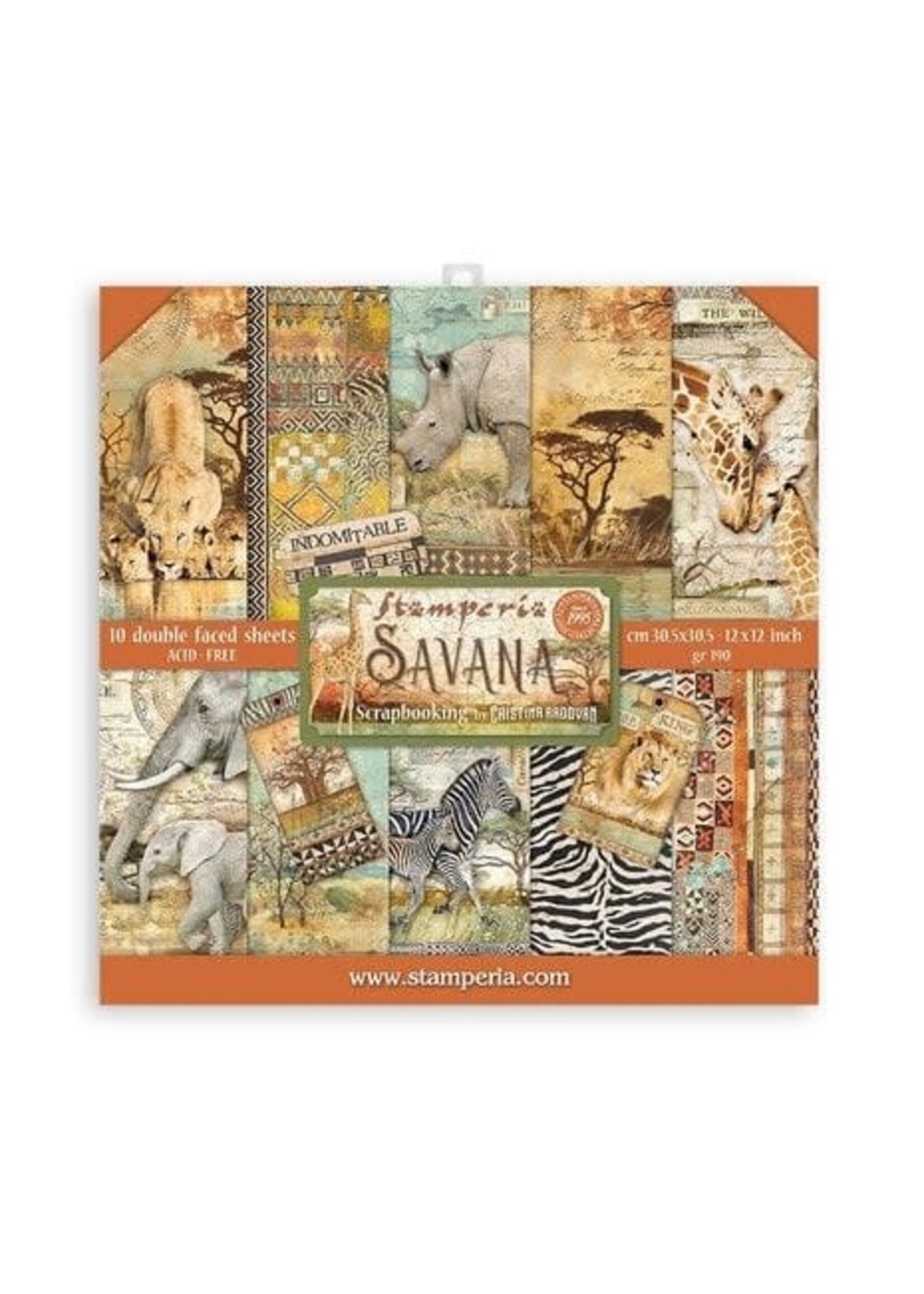 Stamperia Savana 12x12 Inch Paper Pack (SBBL103)