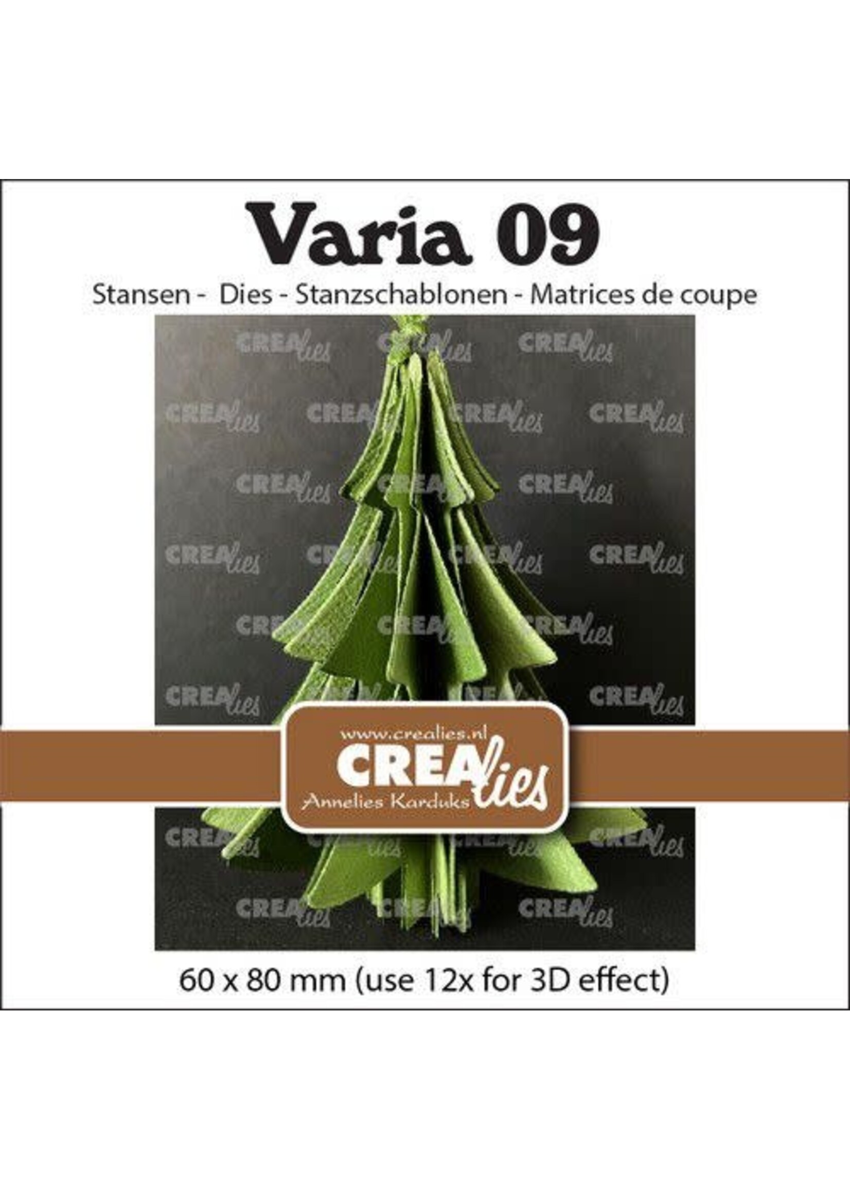 Crealies Crealies Varia 09 3D Kerstbal CLVARIA09 60x80mm(use12xfor3Deffect) (08-23) Artikelnummer 115634/1959