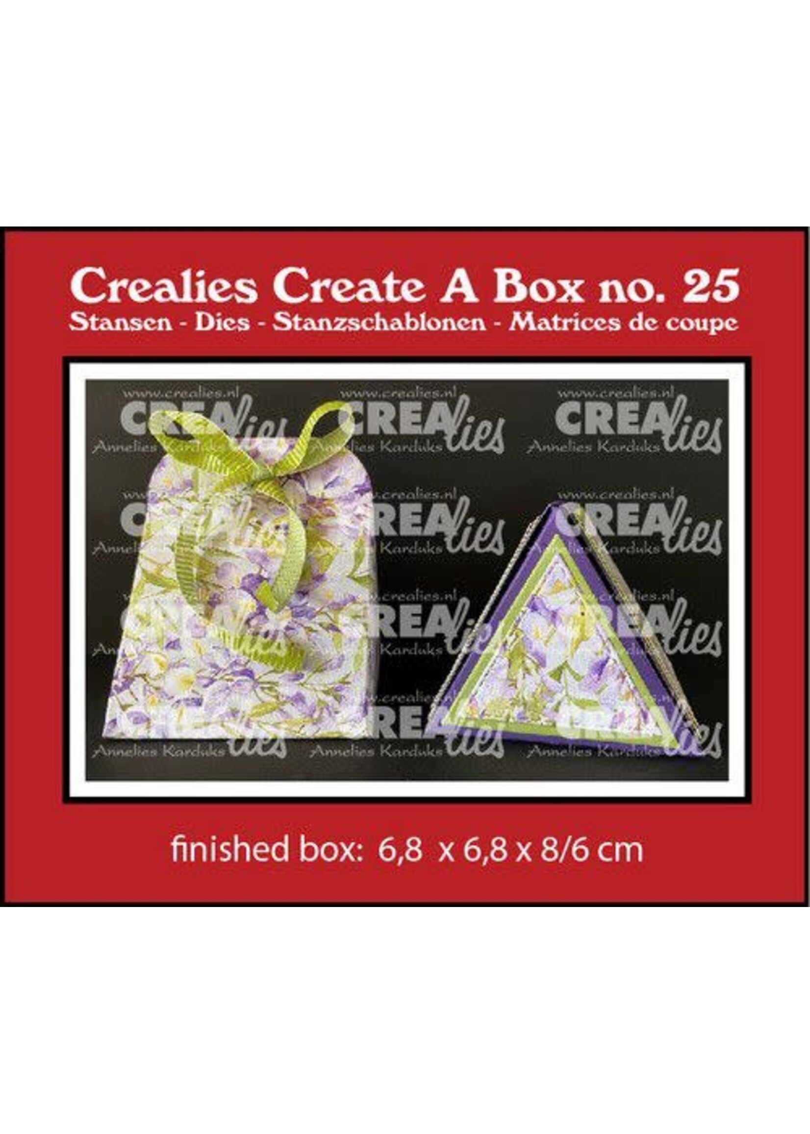 Crealies Crealies Create A Box Driehoek doosje CCAB25 finishedbox:6,8x6,8x8/6cm (08-23) Artikelnummer 115635/2025