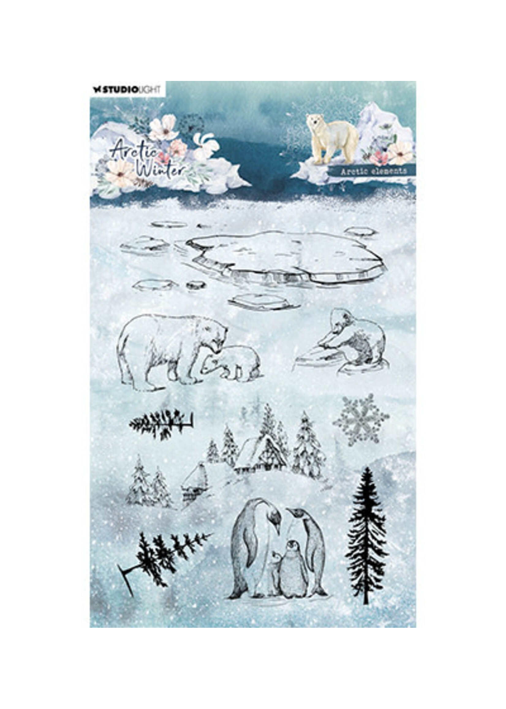 Studio Light SL-AW-STAMP584 - Arctic elements Artic Winter nr.584