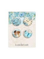 Lemon Craft Dear Diary Forget-Me-Not Buttons/Badge (4pcs) (LEM-DD-FORGET-04)