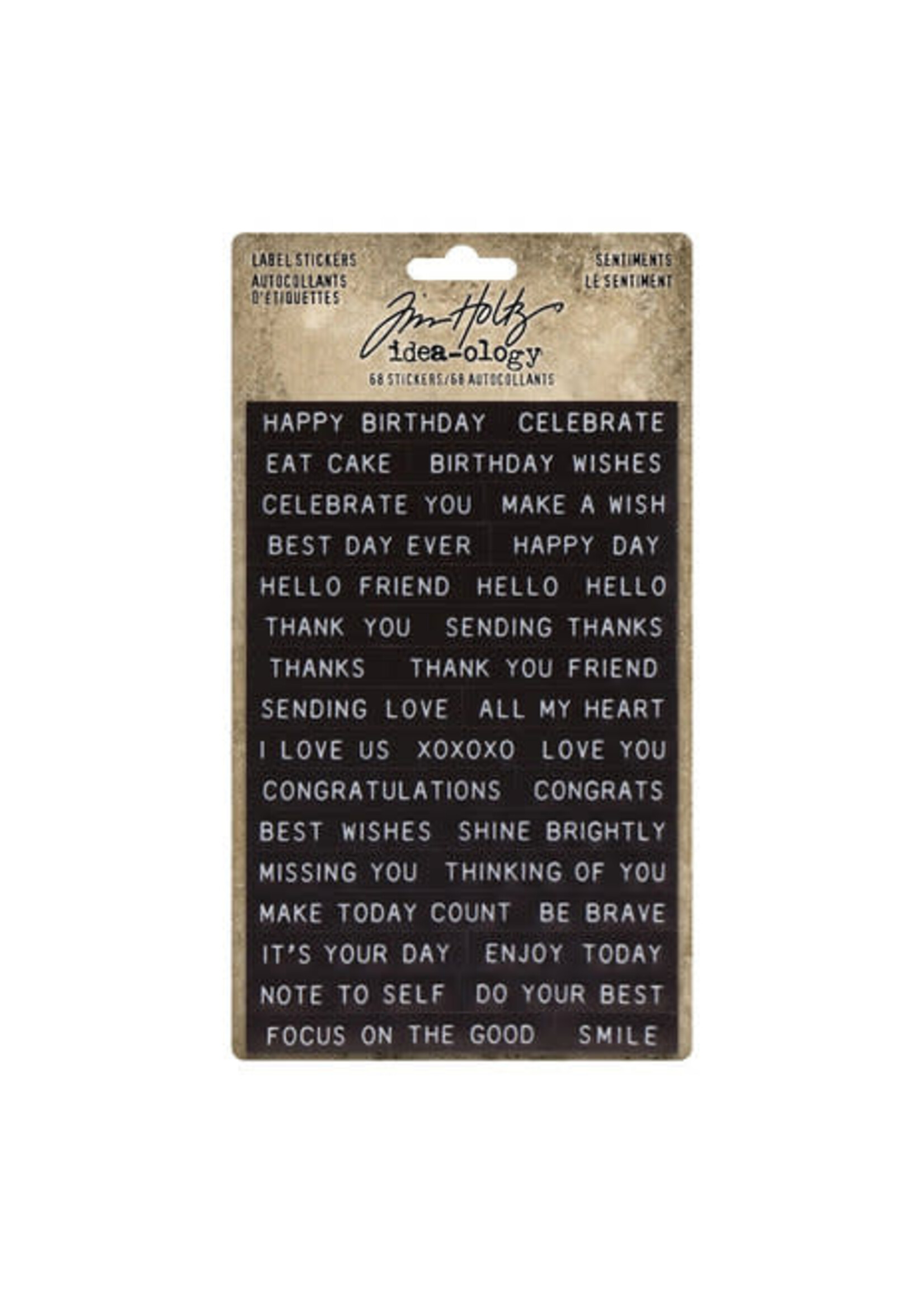 Tim Holtz Tim Holtz Label Stickers Sentiments (TH94121)
