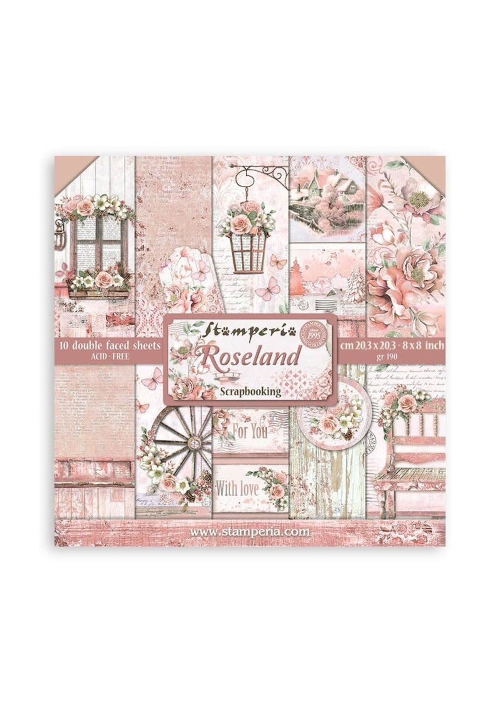 Stamperia Roseland 8x8 Inch Paper Pack (SBBS85)