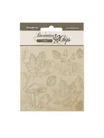 DECORATIVE CHIPS CM 14X14 - WOODLAND MUSHROOMS AND LEAVES