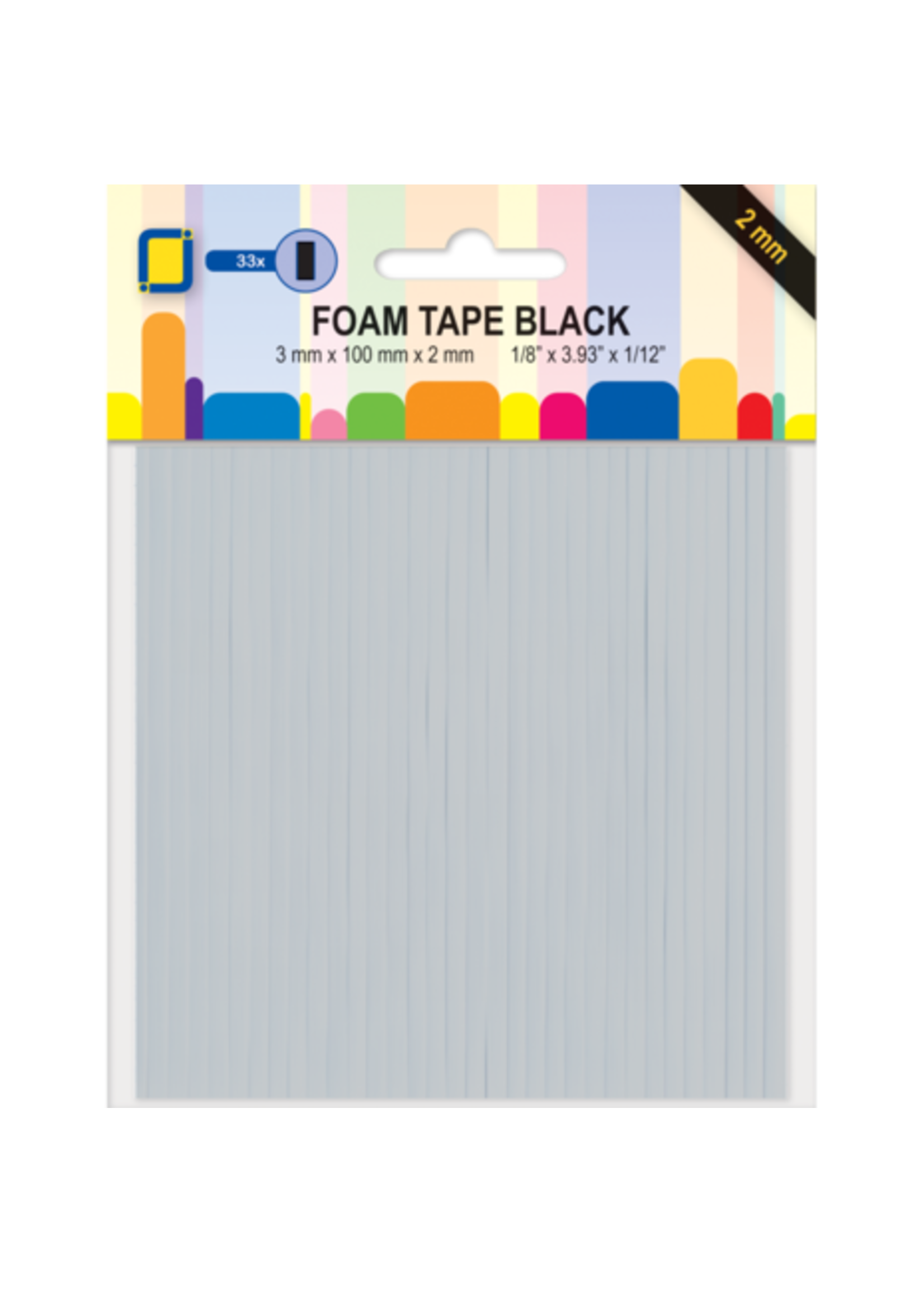 Jeje 3D Foam Lines Black 3x100x2mm (33pcs) (3.3060)