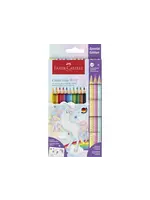 Faber Castell Colour Grip Water-soluble & Sparkle Pastel Pencils (Inc. Unicorn Stickers) (10+3spc) (FC-201542)
