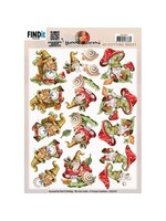 CD12075 3D Cutting Sheet - Yvonne Creations - Gnomes Snail