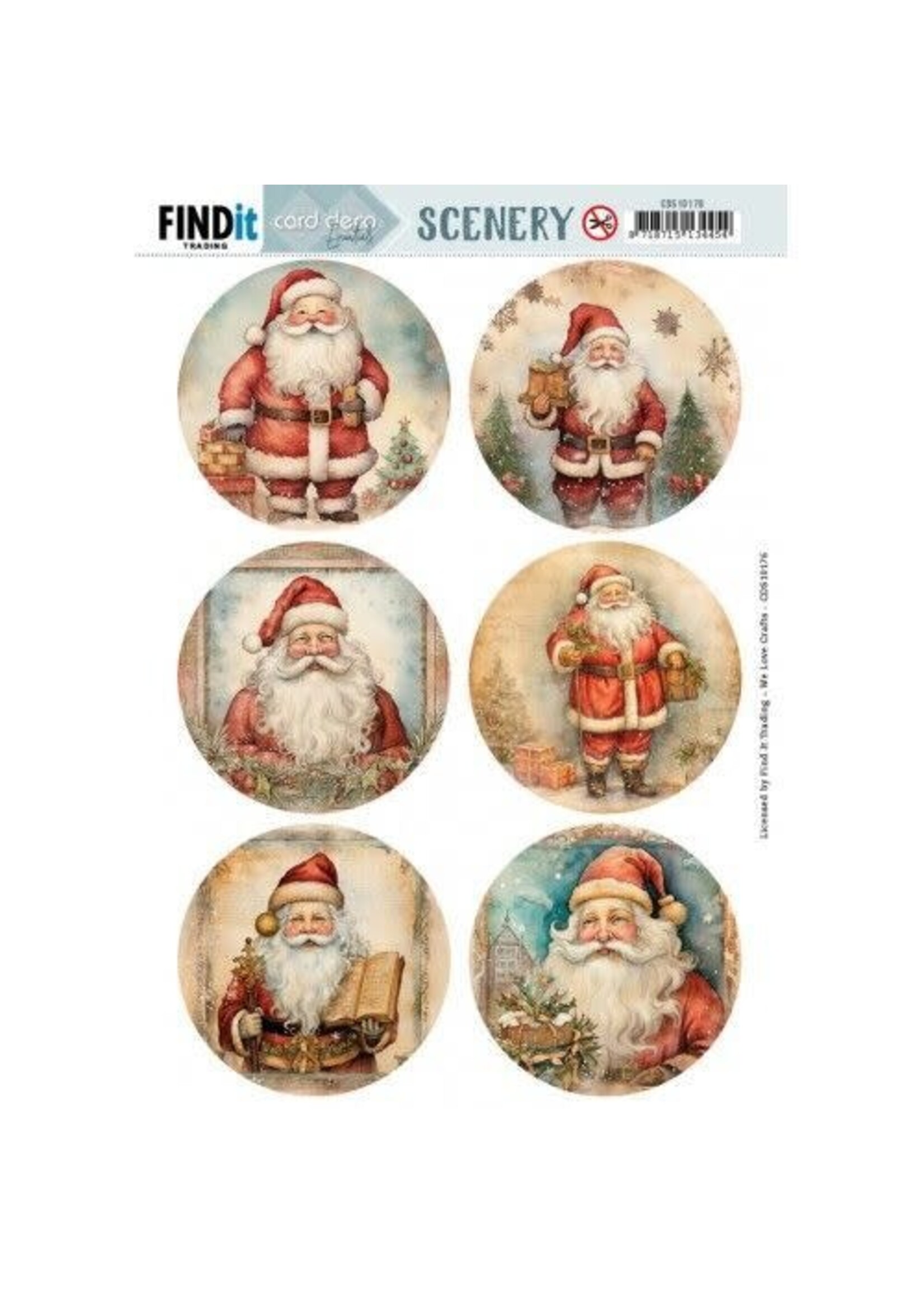 CDS10176 Push Out Scenery - Card Deco Essentials - Santa Round