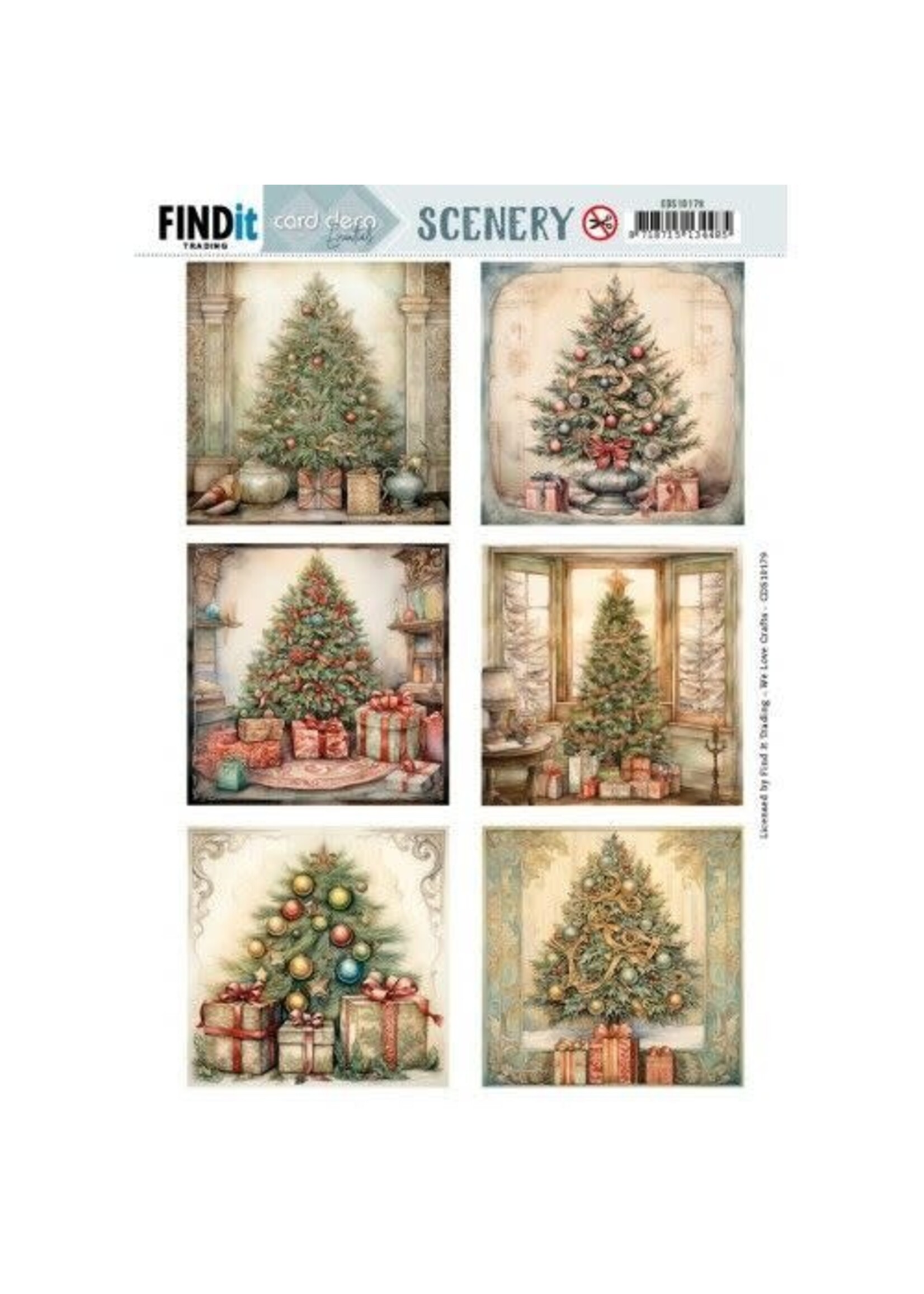 CDS10179 Push Out Scenery - Card Deco Essentials - Christmas Tree Square