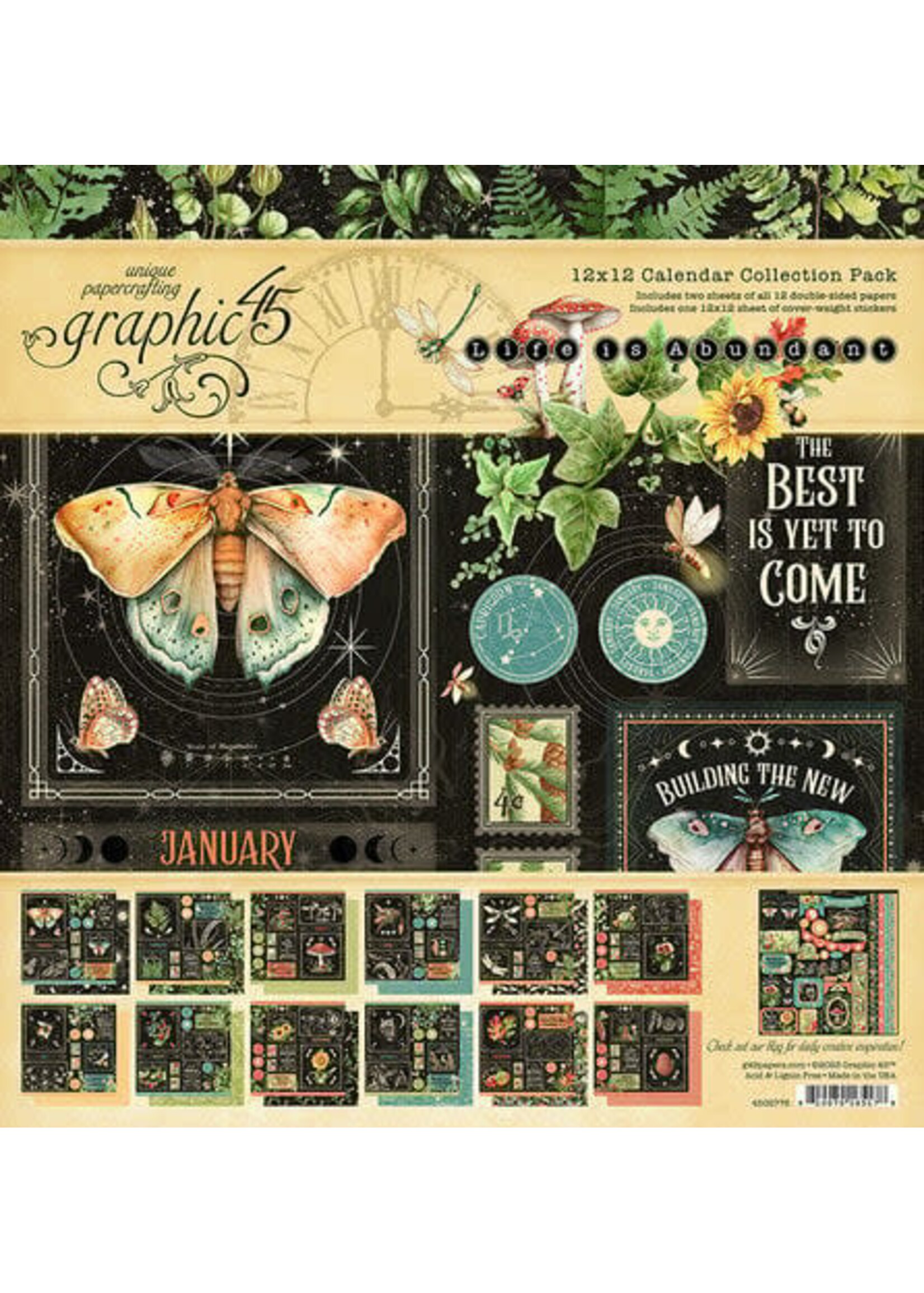 Graphic45 Life is Abundant 12x12 Inch Collection Pack with Stickers (4502776)