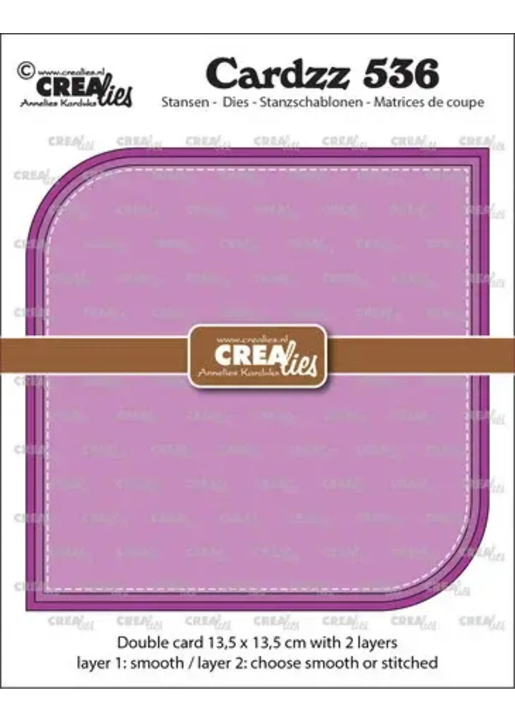 Crealies Cardzz Stansen No. 536 Dubbele Vierkante Kaart Met 2 Afgeronde Hoeken (CLCZ536)