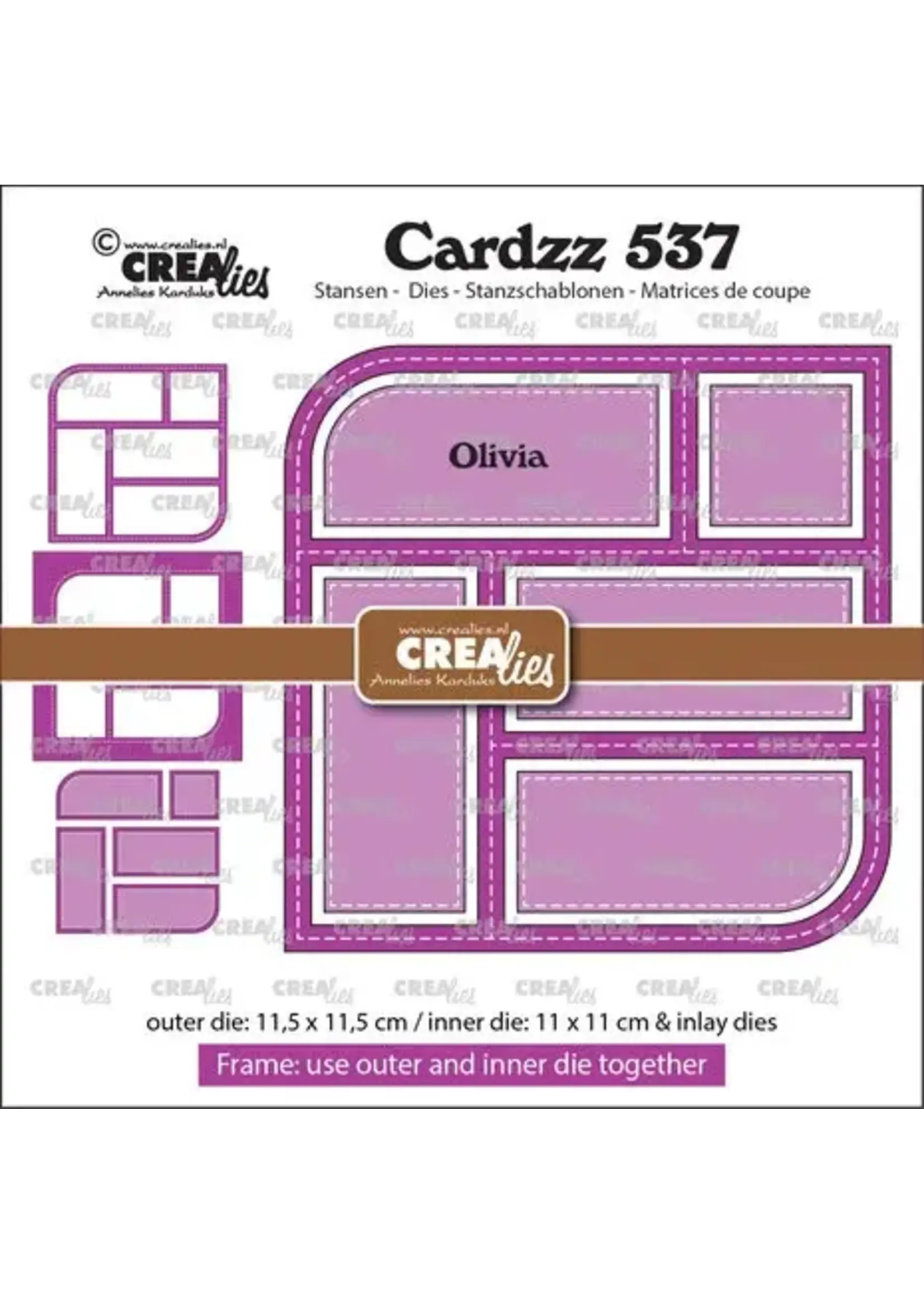 Crealies Cardzz Stansen No. 537 Frame & Inlay Olivia (CLCZ537)
