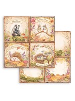 Stamperia Woodland 4 Cards 12x12 Inch Paper Sheets (1pcs) (SBB962)