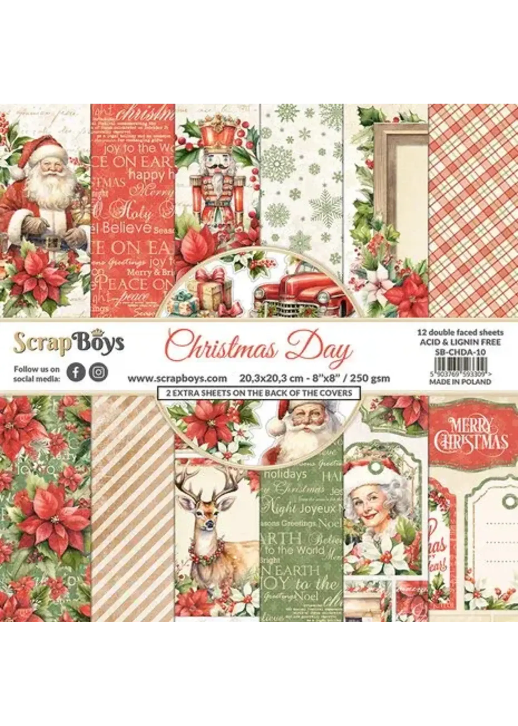 Scrapboys Christmas Day 8x8 Inch Paper Pad (SB-CHDA-10)