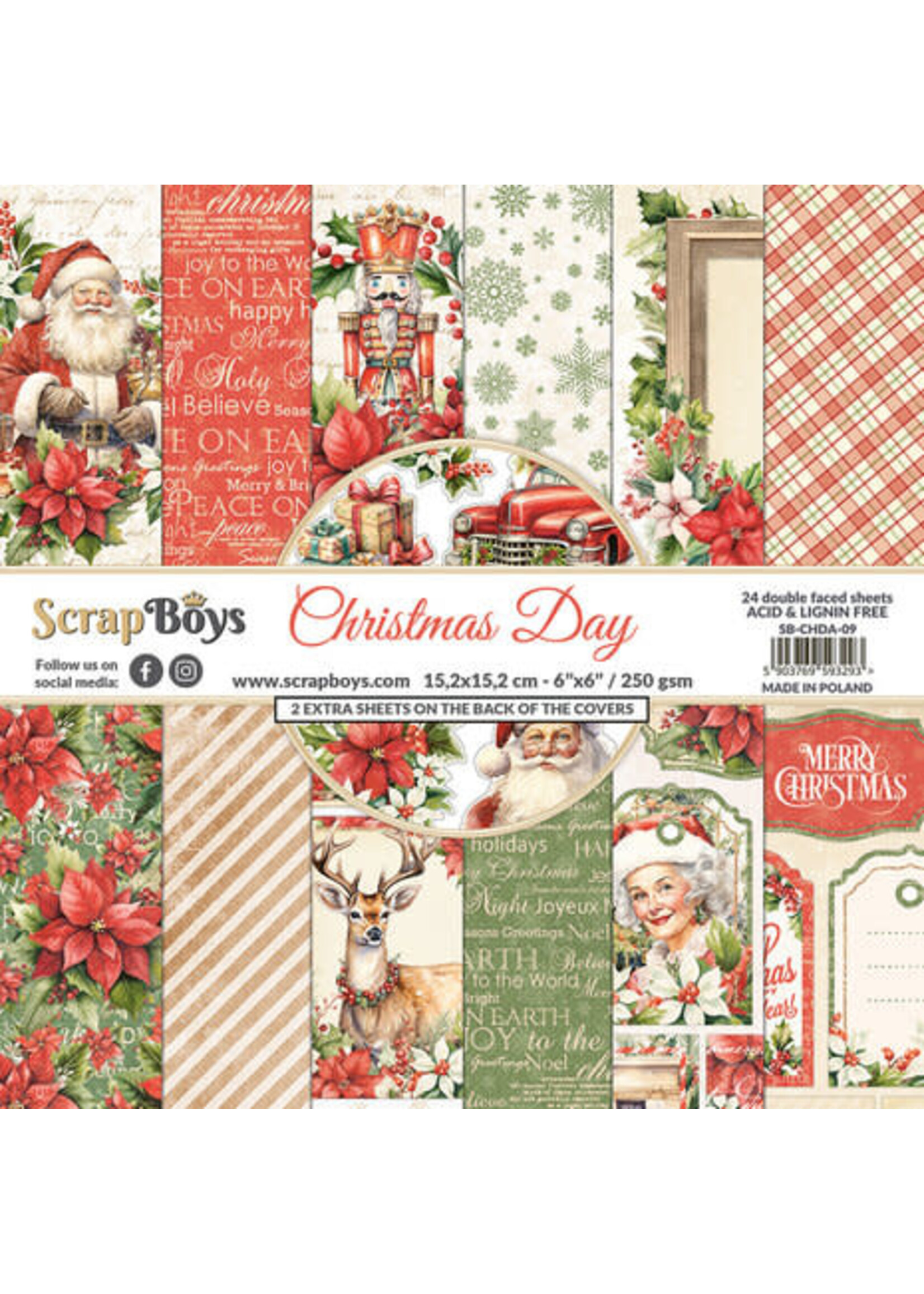 Scrapboys Christmas Day 6x6 Inch Paper Pad (SB-CHDA-09)