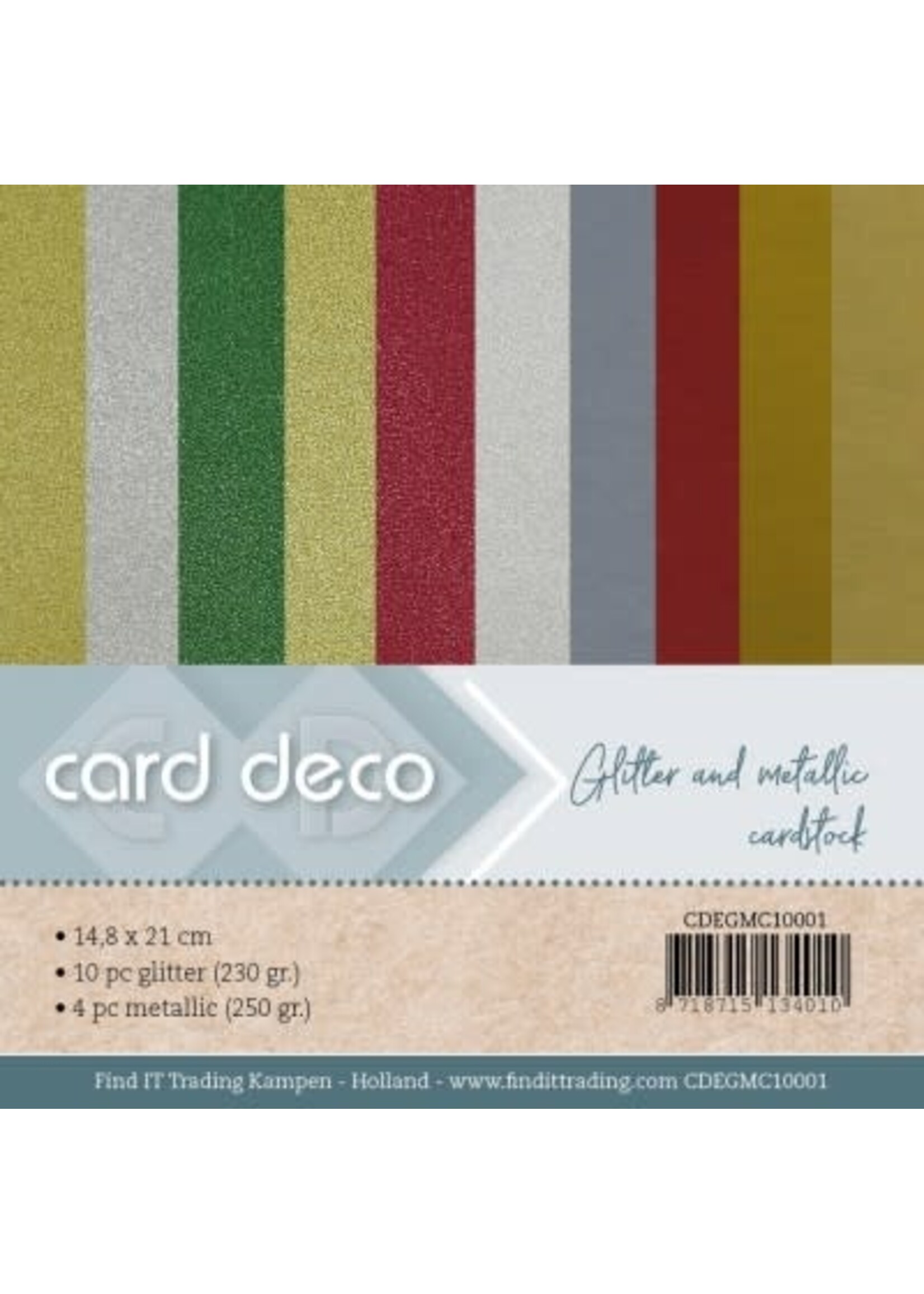 carddeco Card Deco Essentials - Glitter And Metallic Cardstock - Christmas A5
