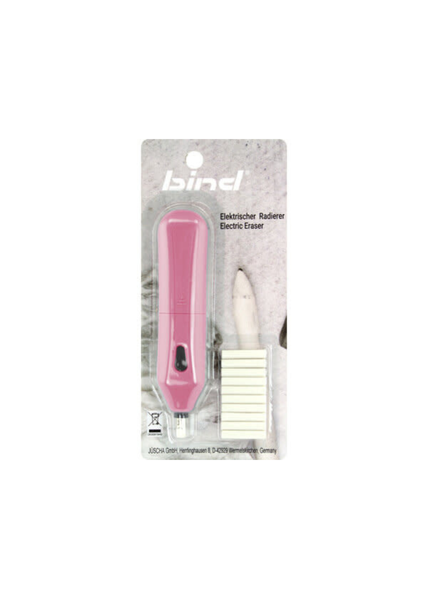 Bind Electric Eraser Pink + 10 Refills (excl. 2x AAA Batteries) (JU-70524)