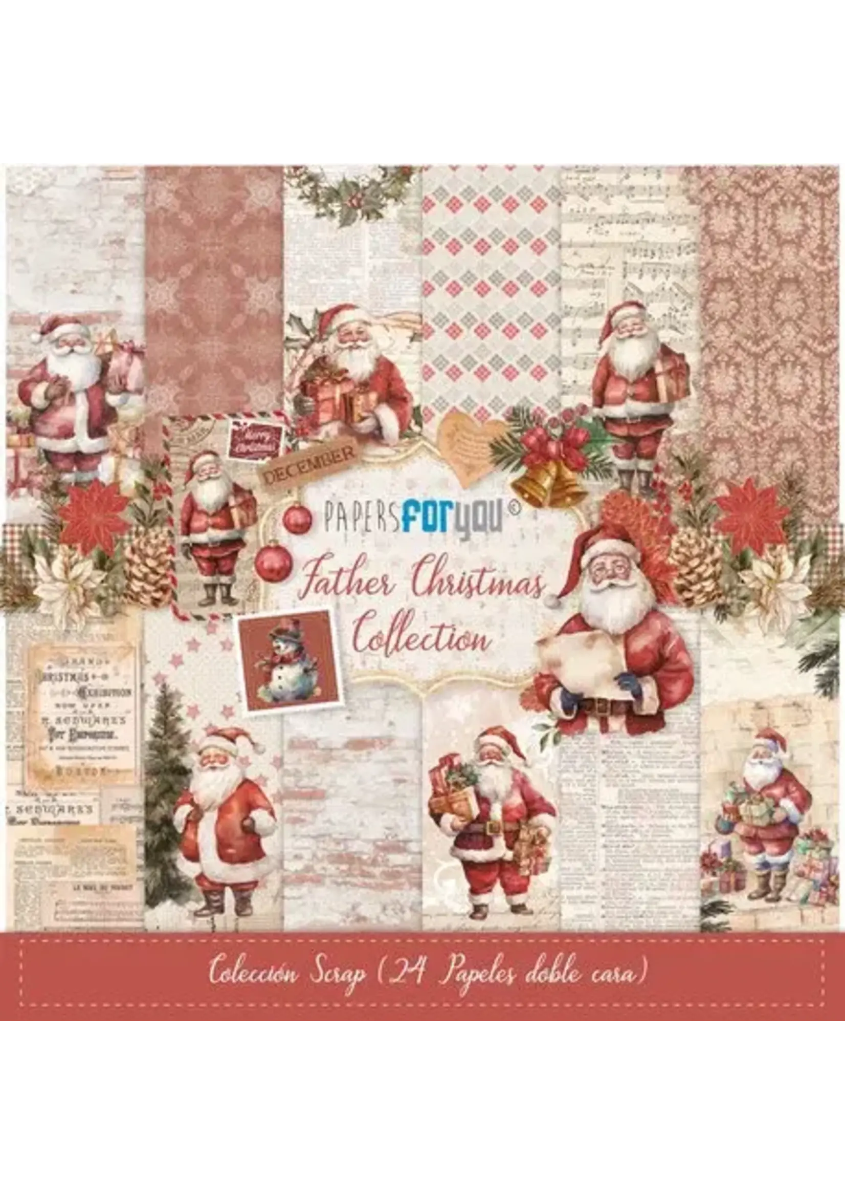 Papers for you Father Christmas Mini Scrap Paper Pack (24pcs) (PFY-12346)